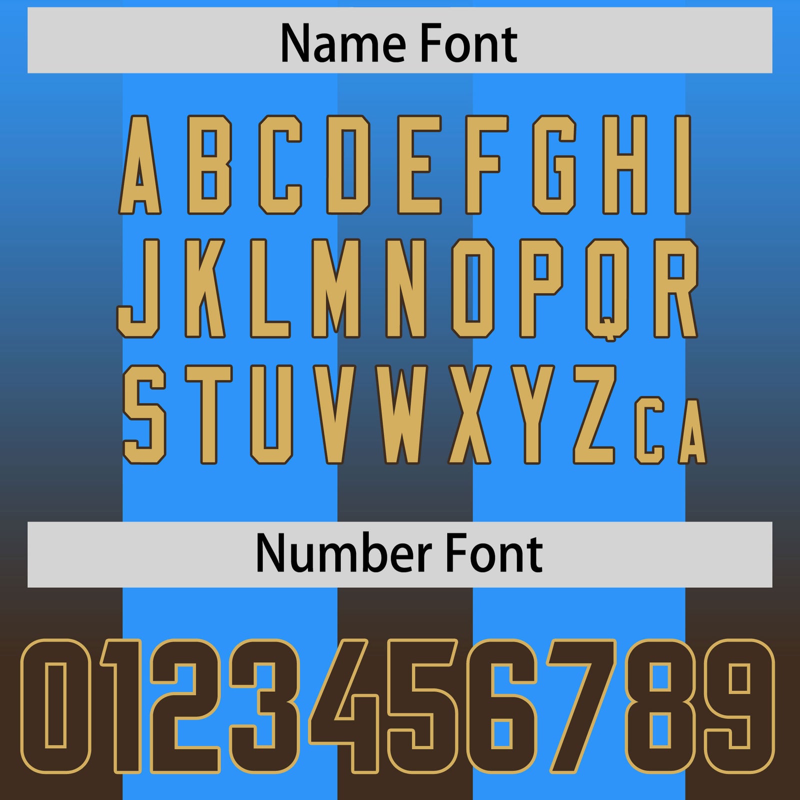 Custom Light Blue Brown Vertical Width Stripe Gradient Fashion Personalized Team Football Jersey