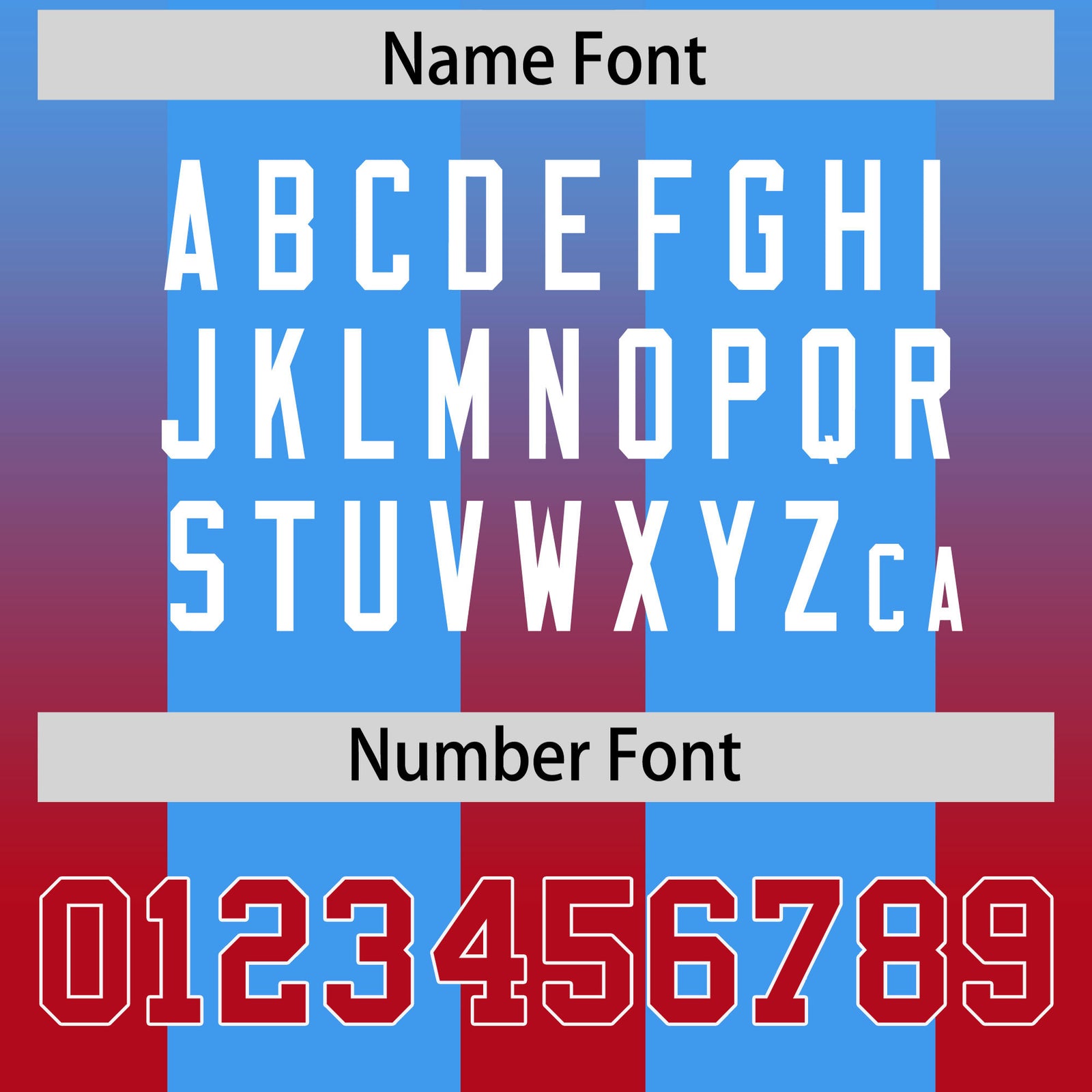 Custom Light Blue Red Vertical Width Stripe Gradient Fashion Personalized Team Football Jersey