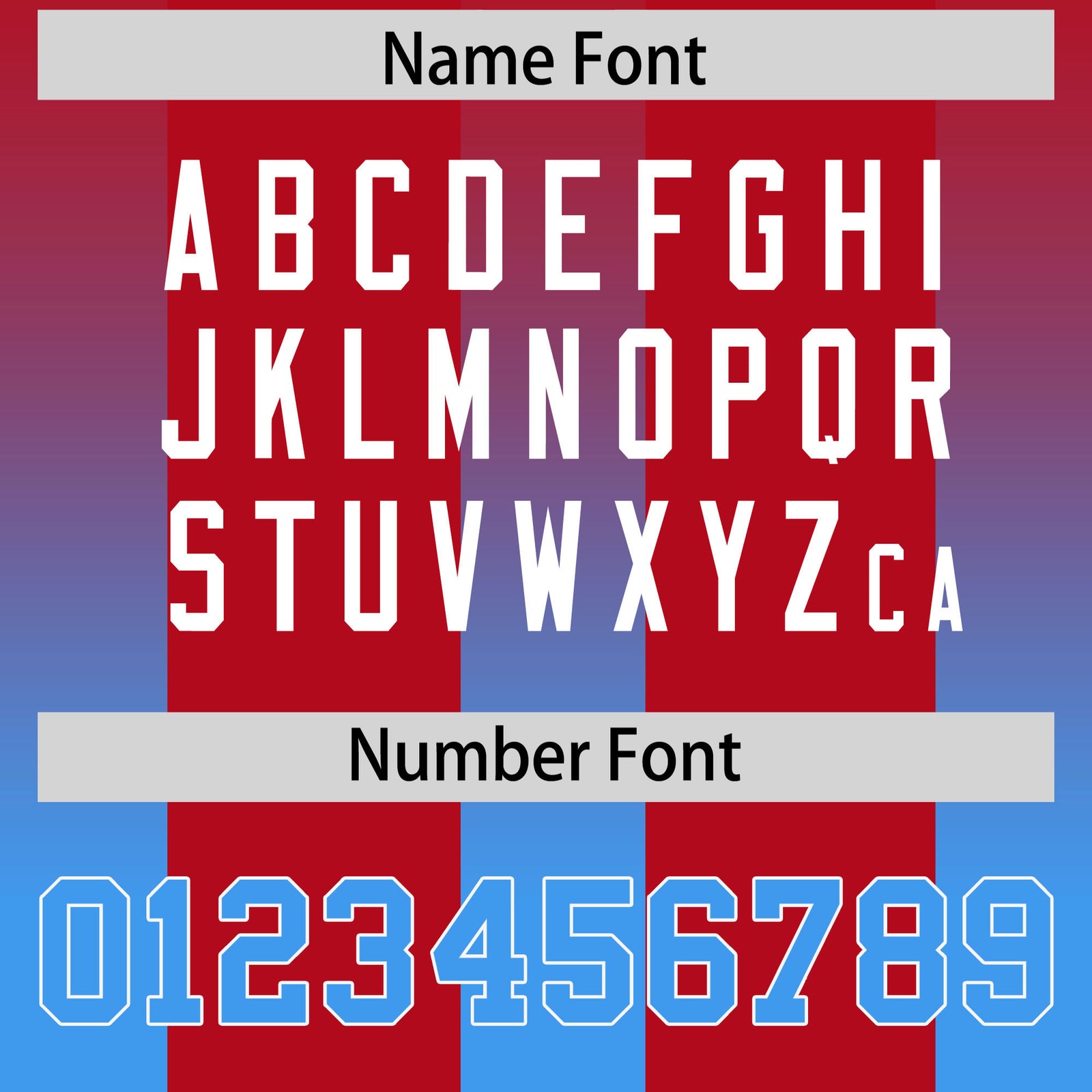 Custom Red Light Blue Vertical Width Stripe Gradient Fashion Personalized Team Football Jersey