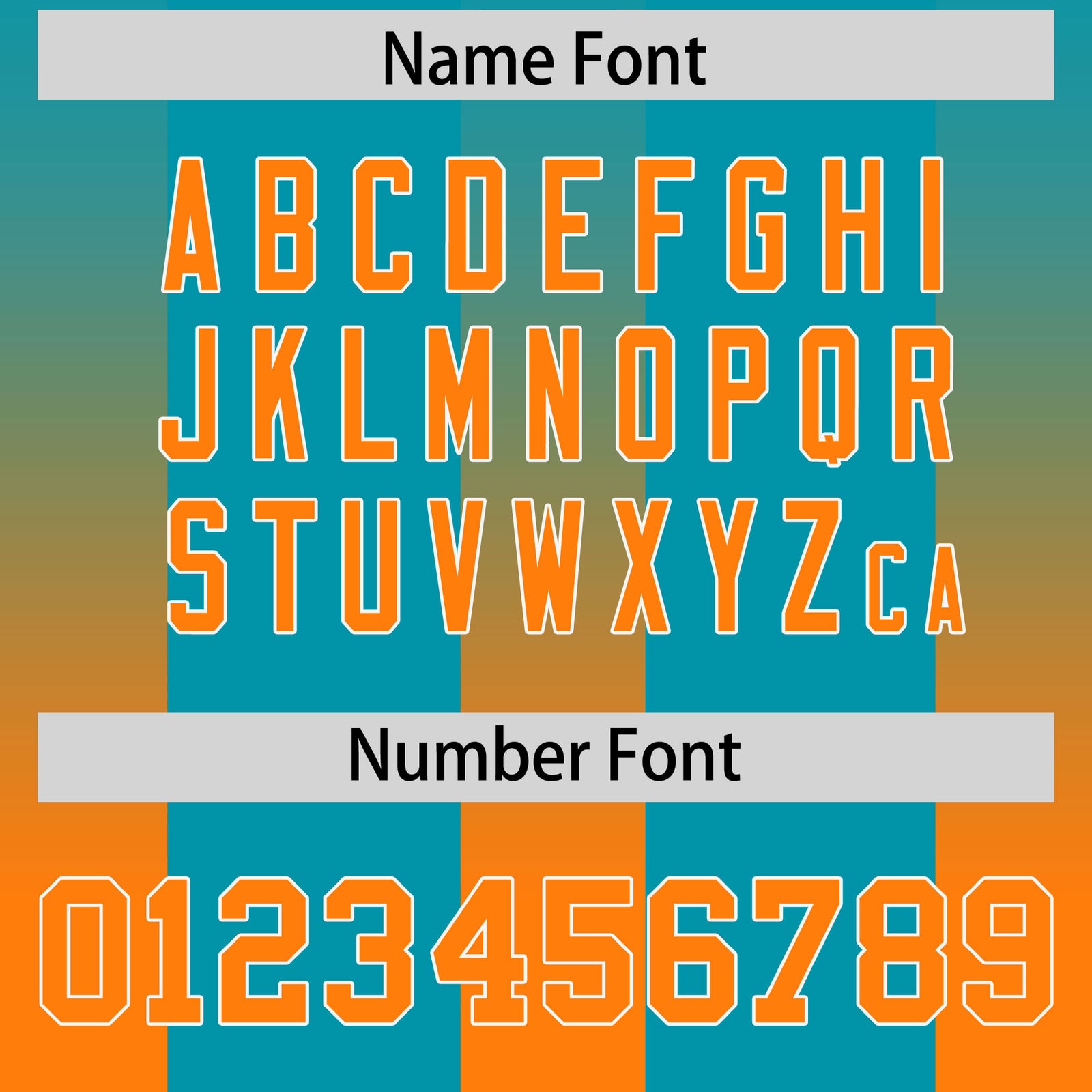 Custom Aqua Orange Vertical Width Stripe Gradient Fashion Personalized Team Football Jersey