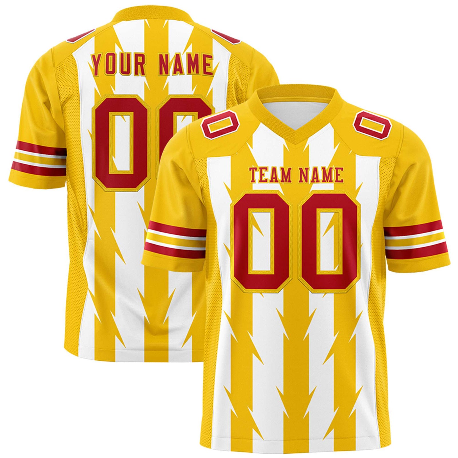 Custom White and Gold Graffiti Pattern Practice Flag Football Jerseys For Youth & Mens| KXKSHOP