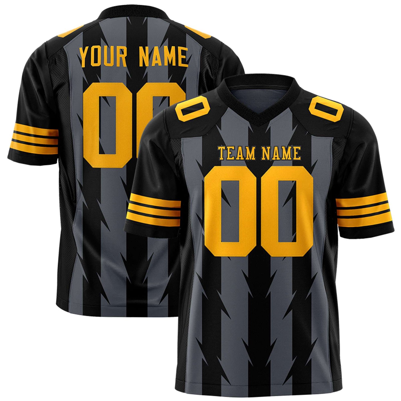 Custom Dark Gray and Black Graffiti Pattern Practice Flag Football Jerseys For Youth & Mens| KXKSHOP