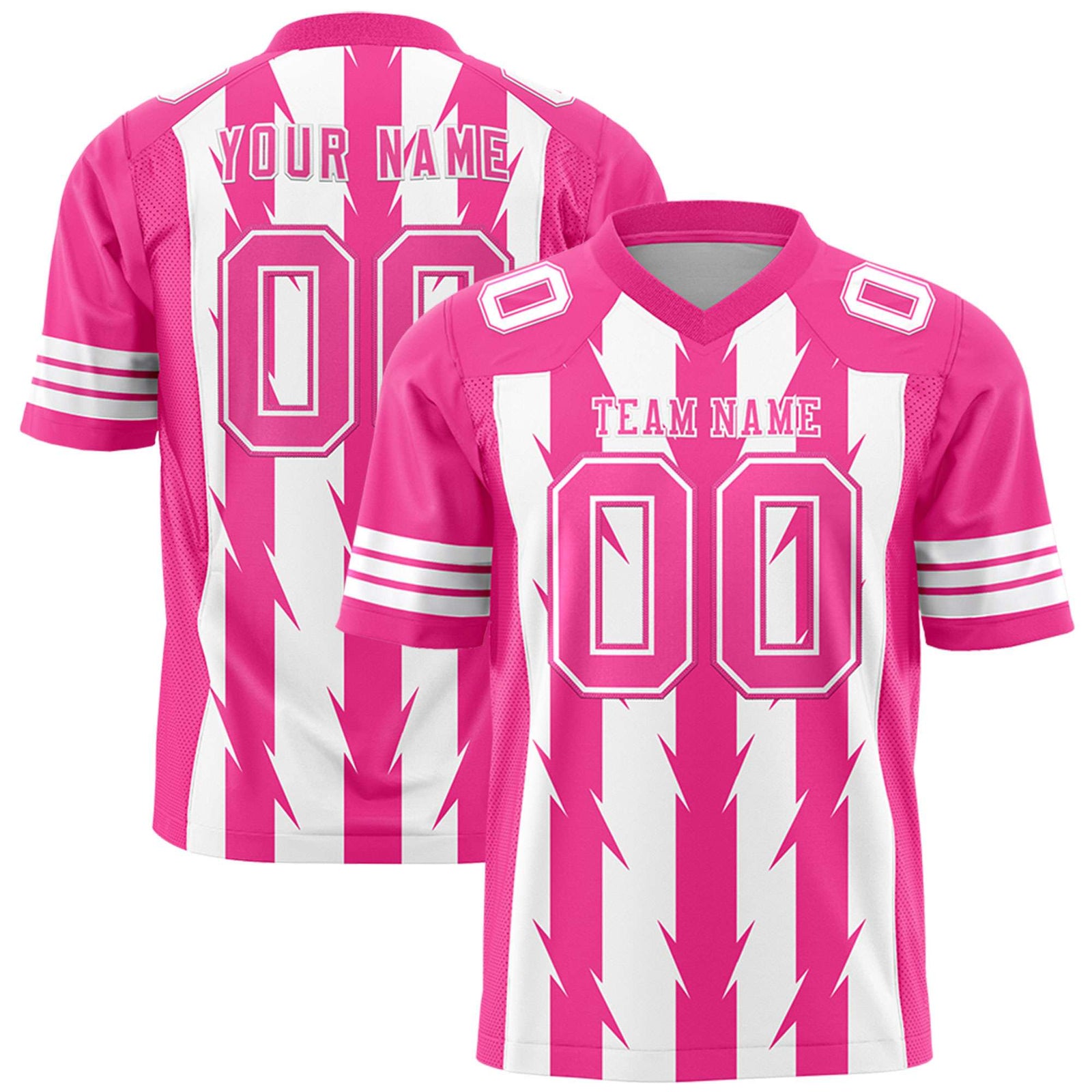 Custom White and Pink Graffiti Pattern Practice Flag Football Jerseys For Youth & Mens| KXKSHOP