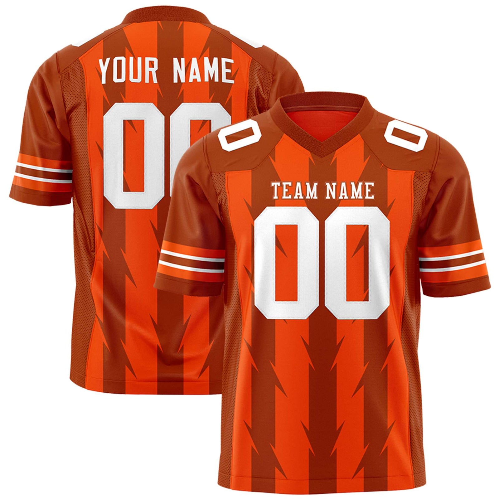 Custom Orange and Texas Orange Graffiti Pattern Practice Flag Football Jerseys For Youth & Mens| KXKSHOP