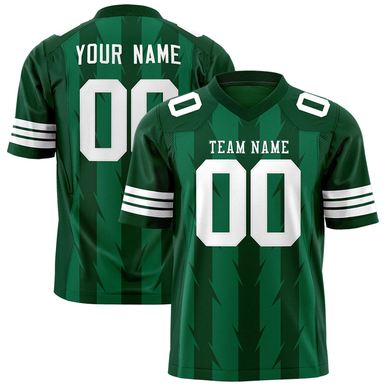 Custom Kelly Green and Green Graffiti Pattern Practice Flag Football Jerseys For Youth & Mens| KXKSHOP