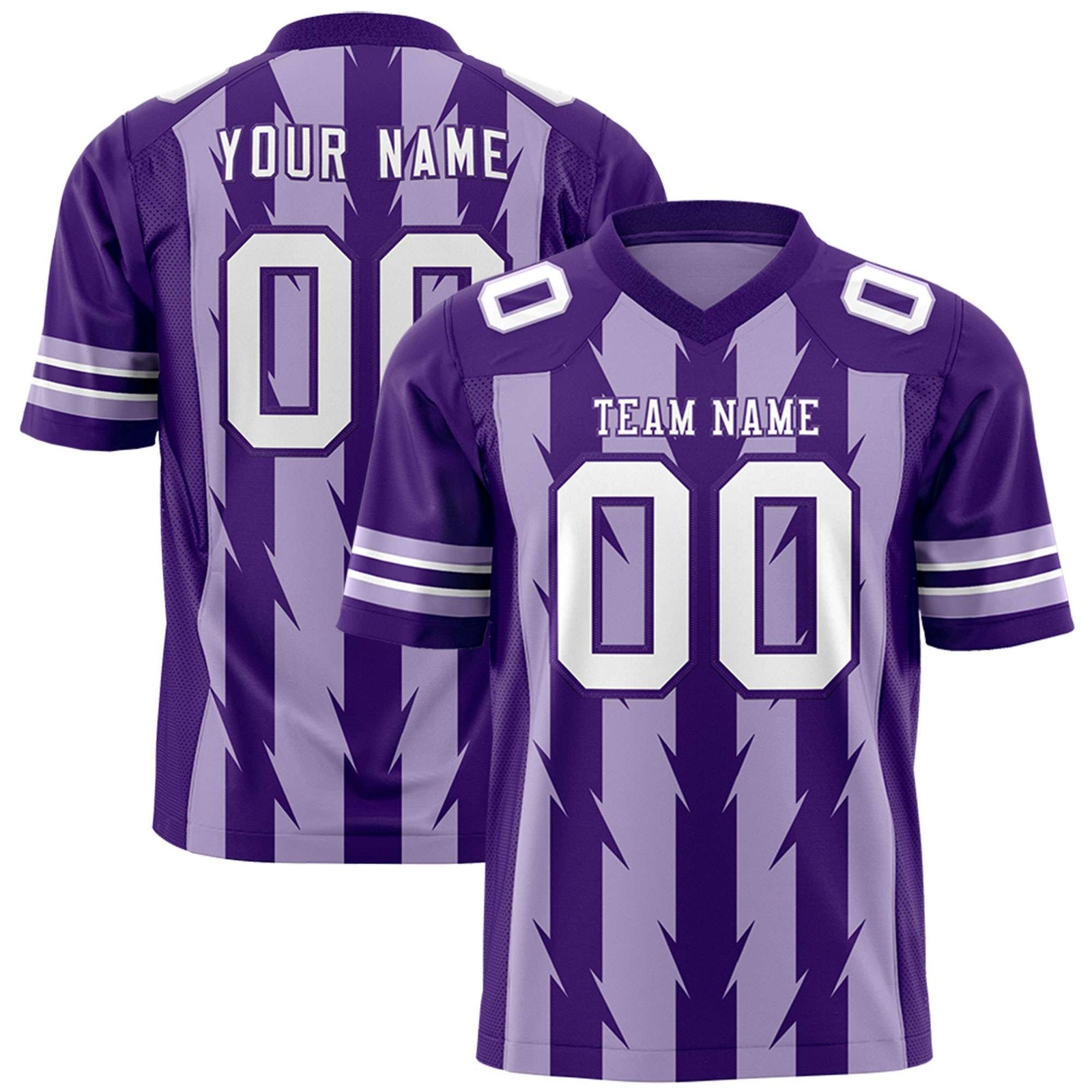Custom Light Purple and Purple Graffiti Pattern Practice Flag Football Jerseys For Youth & Mens| KXKSHOP