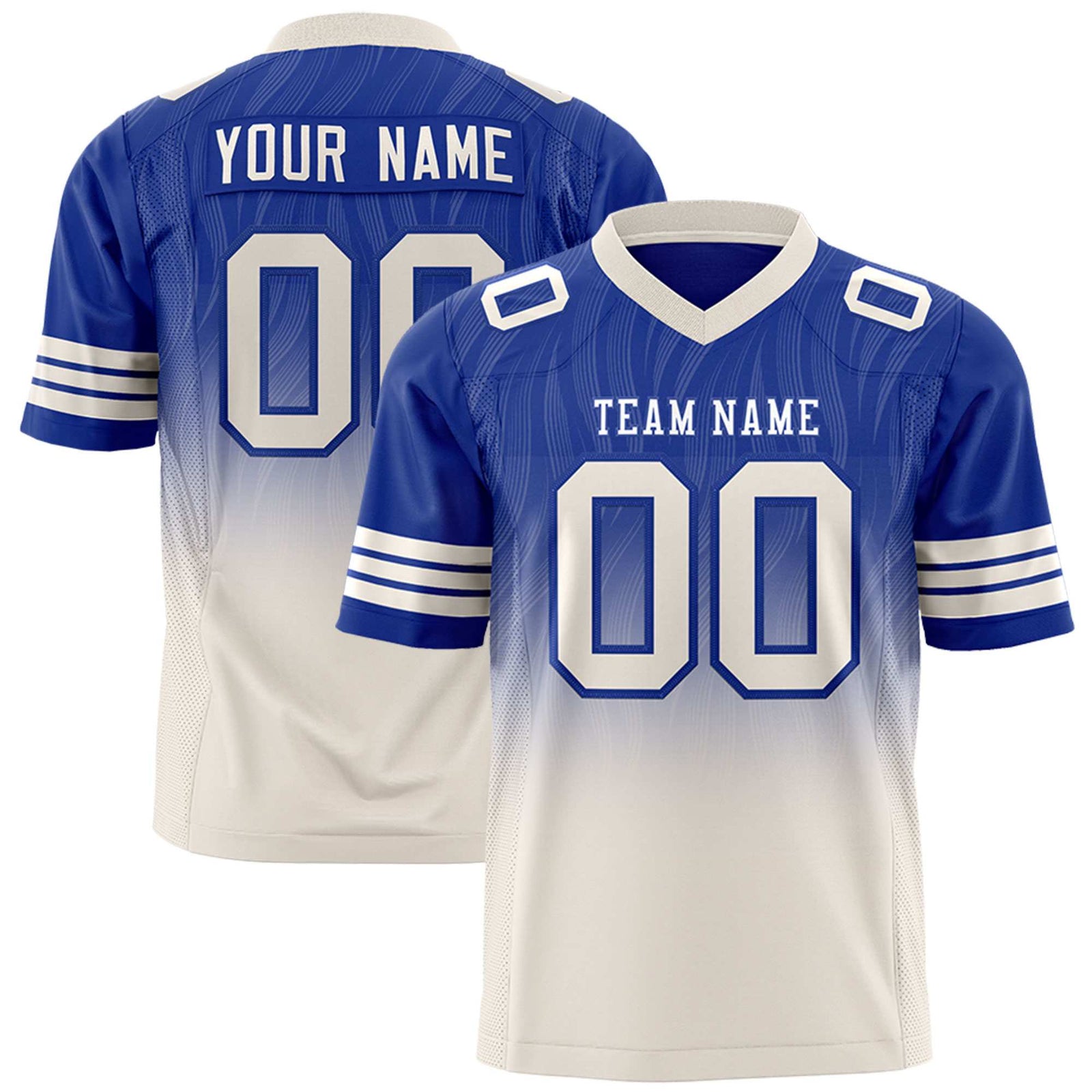 Custom Royal and Cream Customize Flag Football Jersey-7v7 Football Uniforms | KXKSHOP