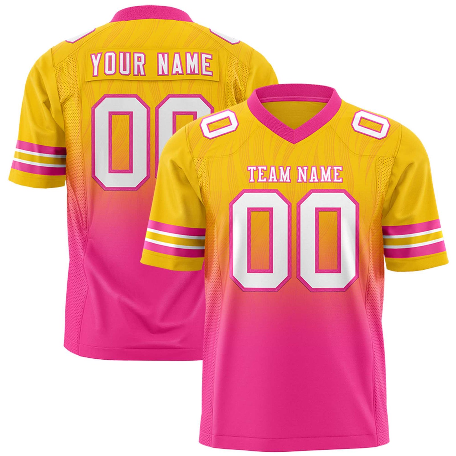 Custom Gold and Pink Customize Flag Football Jersey-7v7 Football Uniforms | KXKSHOP