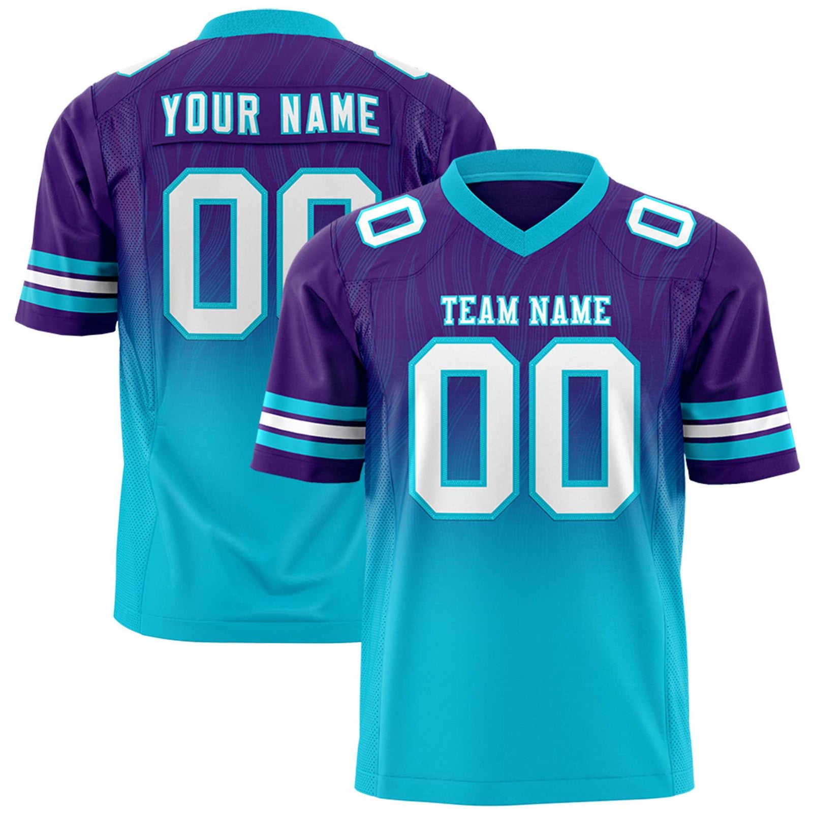 Custom Purple and Sky Blue Customize Flag Football Jersey-7v7 Football Uniforms | KXKSHOP