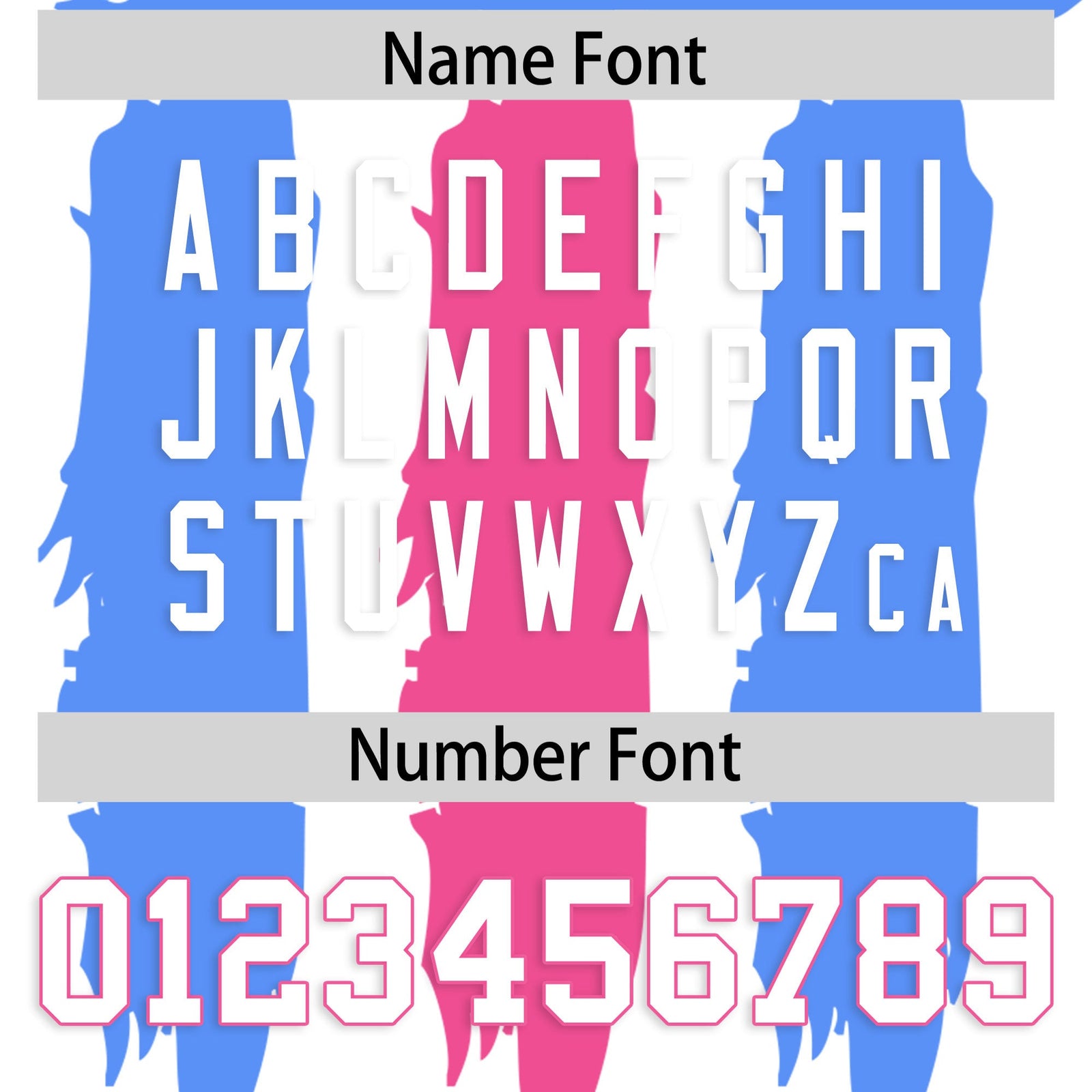 Custom Flag Football Jersey | White Powder Blue and Pink Graffiti Pattern Practice 7on7 Uniforms | Add name, number & logo| KXKSHOP