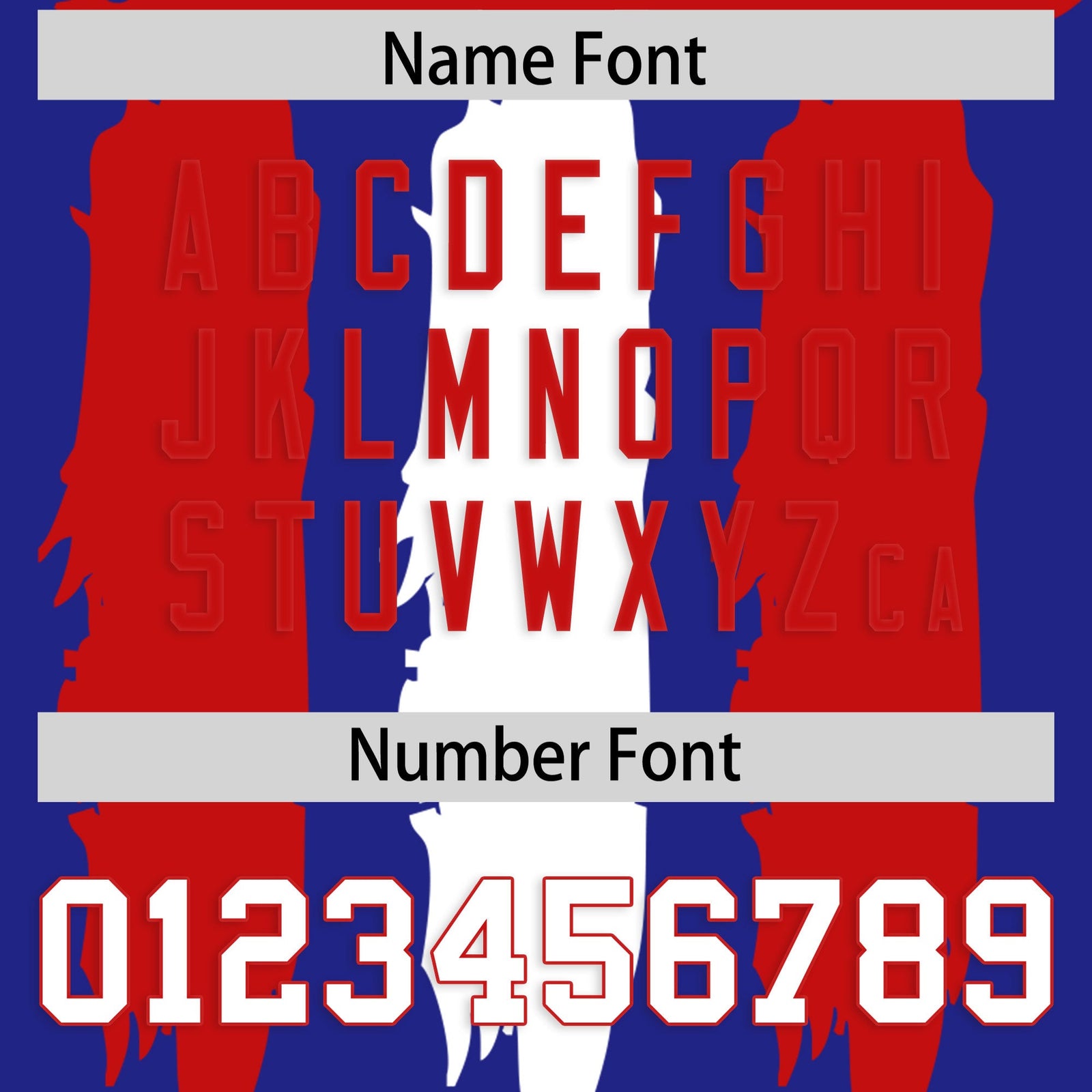 Custom Flag Football Jersey | Royal Red and White Graffiti Pattern Practice 7on7 Uniforms | Add name, number & logo| KXKSHOP