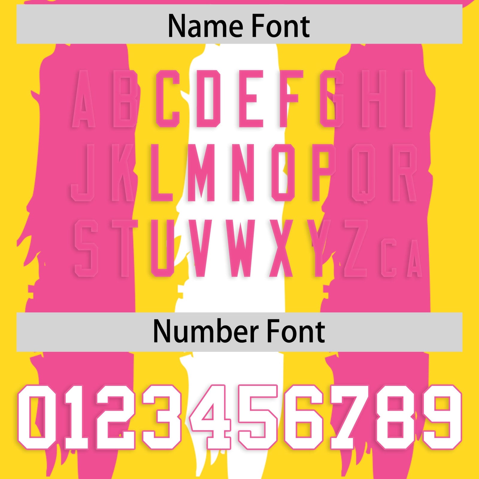 Custom Flag Football Jersey | Gold Pink and White Graffiti Pattern Practice 7on7 Uniforms | Add name, number & logo| KXKSHOP