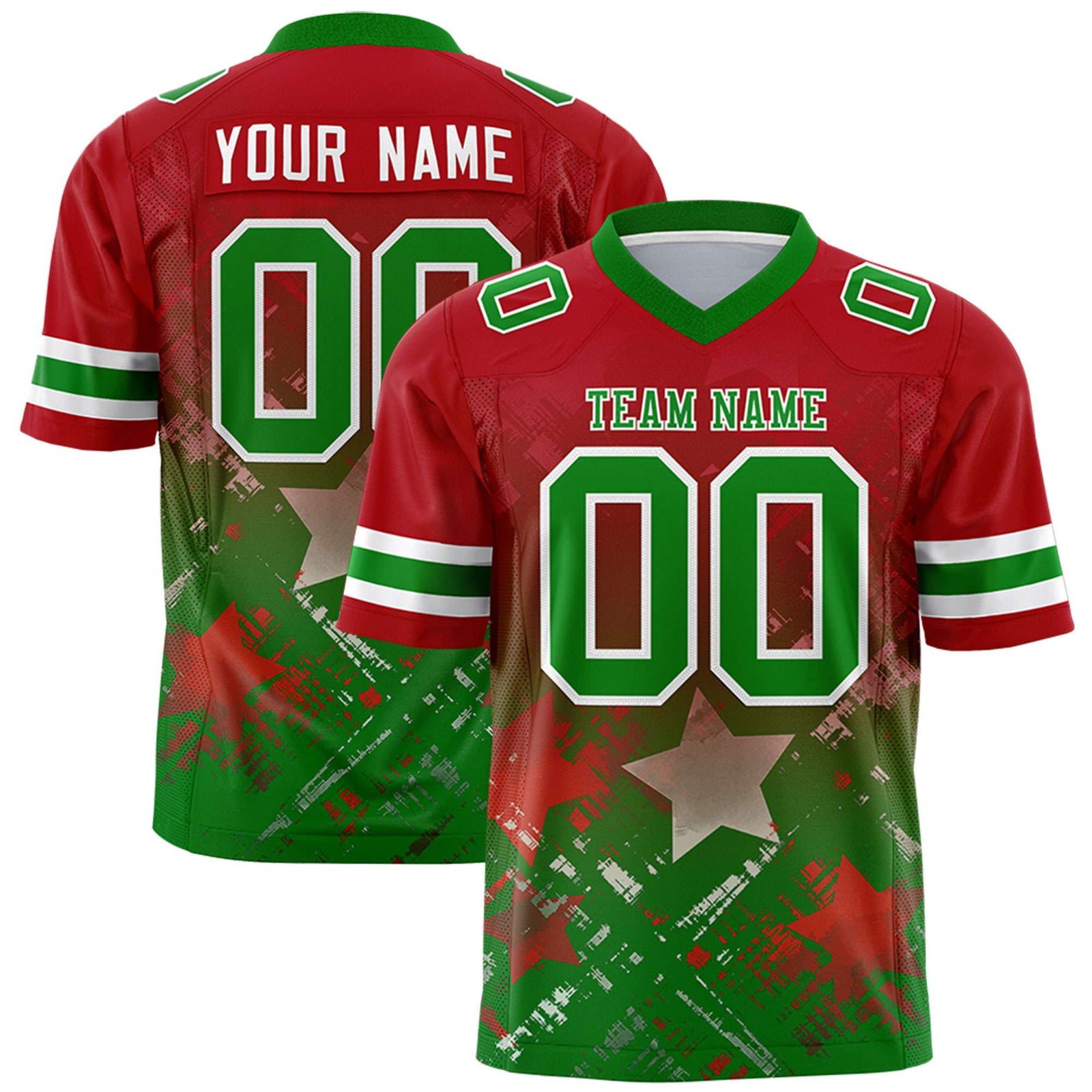 Custom Red and Kelly Green Customize Flag Football Jersey - 7v7 Uniform| KXKSHOP