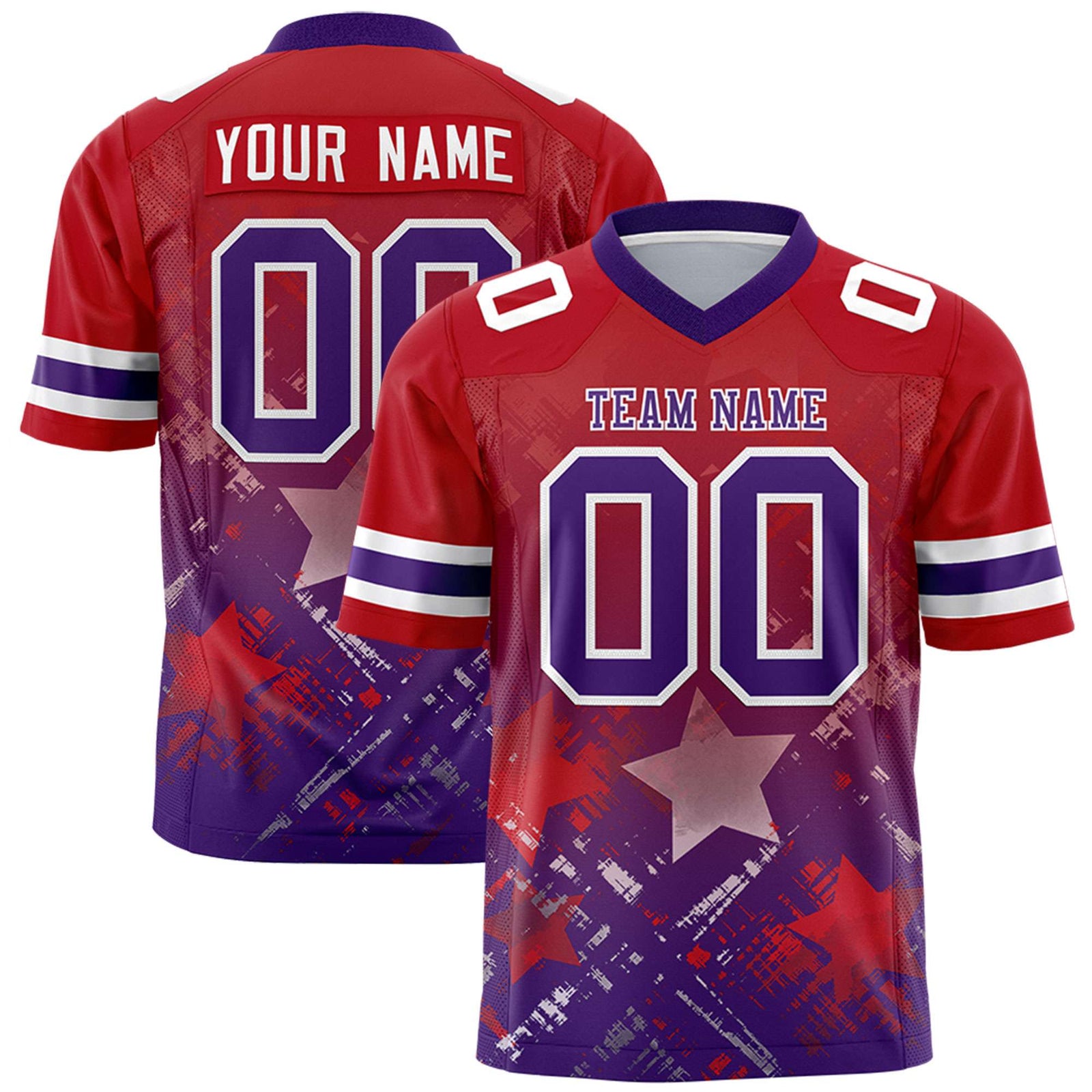 Custom Red and Purple Customize Flag Football Jersey - 7v7 Uniform| KXKSHOP