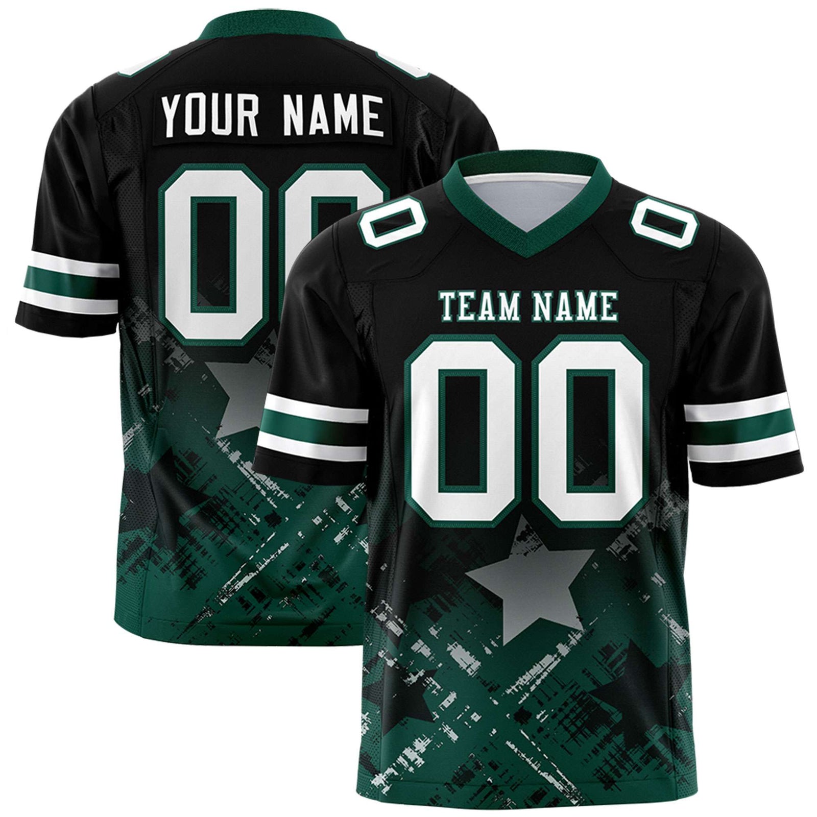 Custom Black and Midnight Green Customize Flag Football Jersey - 7v7 Uniform| KXKSHOP