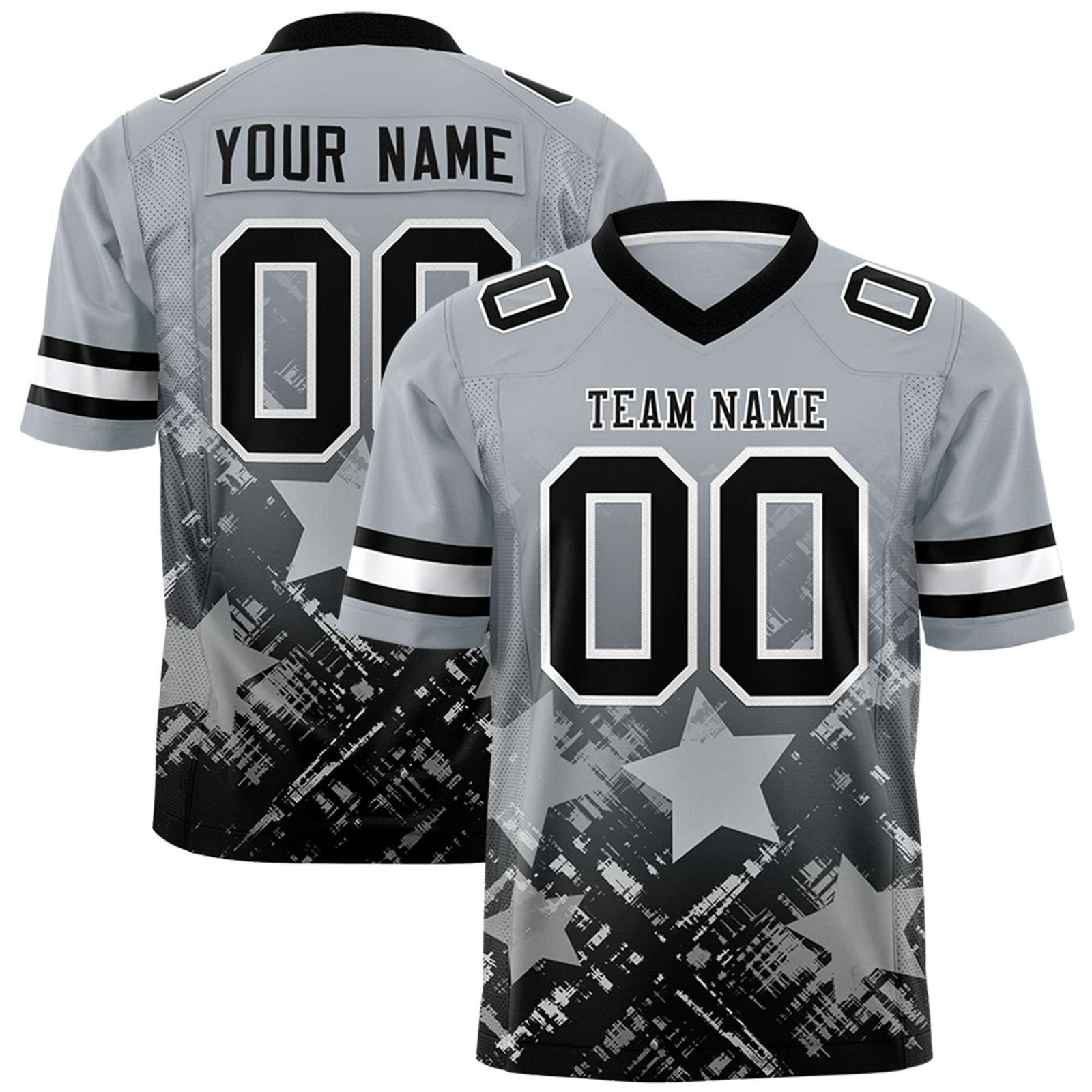 Custom Grey and Black Customize Flag Football Jersey - 7v7 Uniform| KXKSHOP