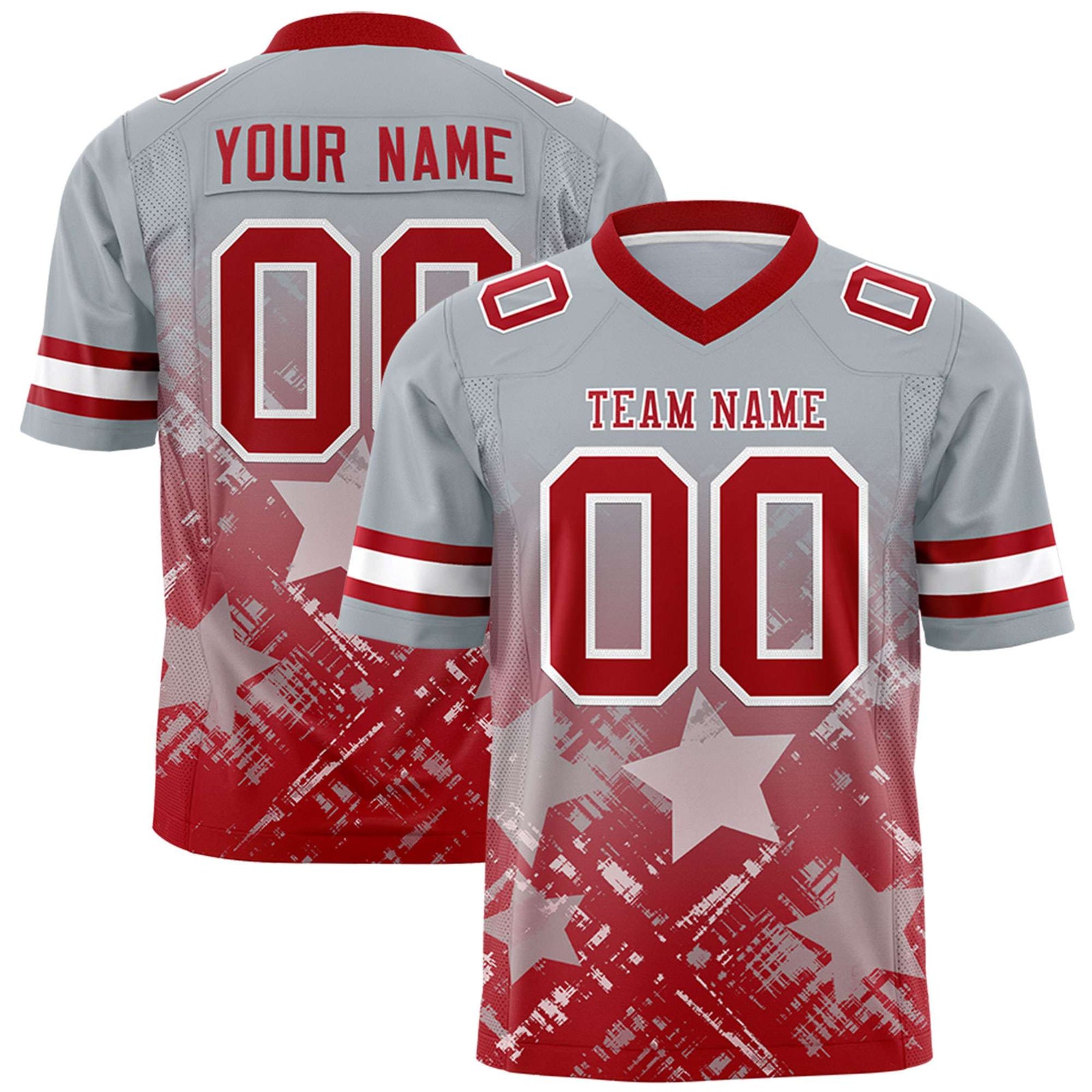 Custom Grey and Red Customize Flag Football Jersey - 7v7 Uniform| KXKSHOP