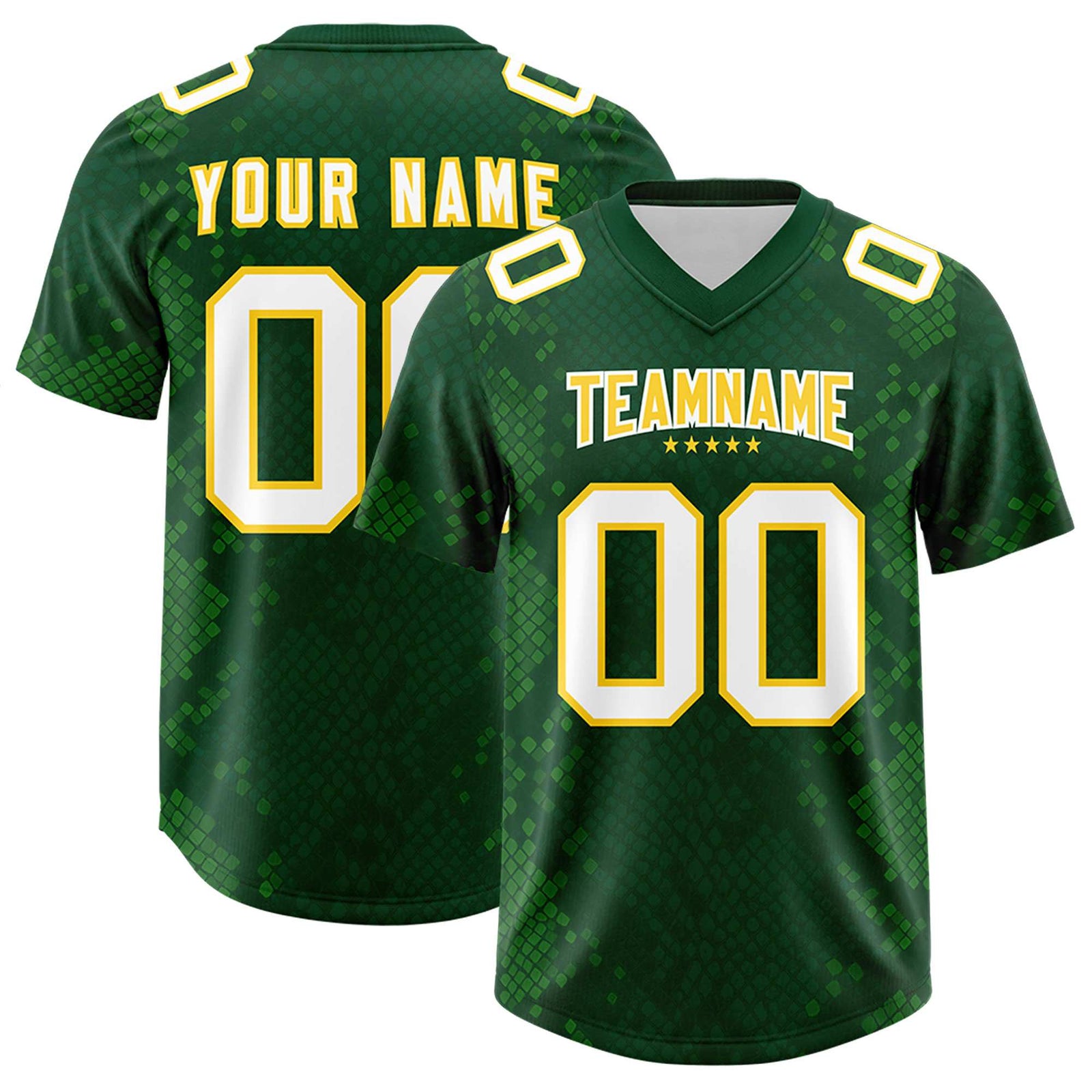 Custom Green Personalized Snakeskin Graffiti Pattern Authentic Football Jersey