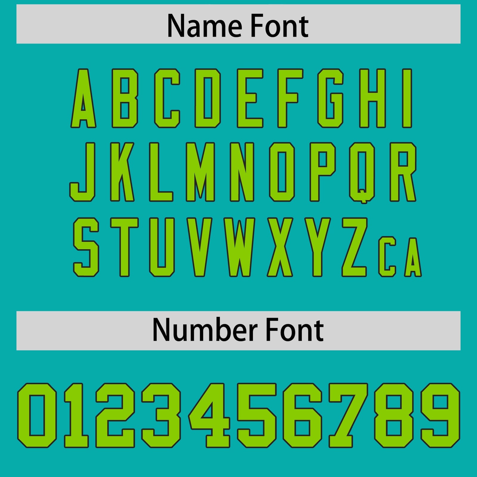 Custom Flag Football Jersey | Aqua Neon Green Color Block For Youth & Men | Add Name, Number & Logo | KXKSHOP