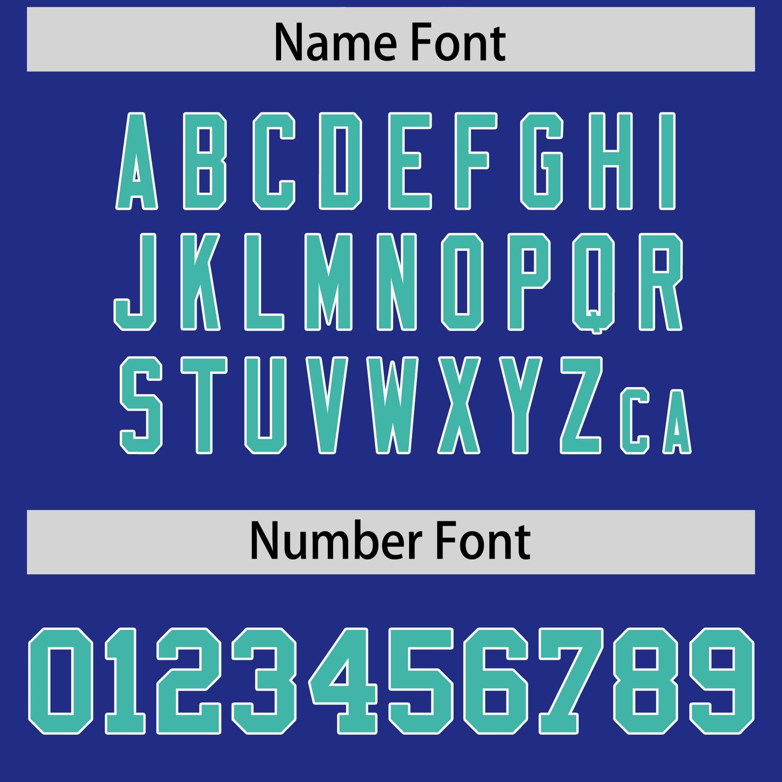 Custom Flag Football Jersey | Royal Aqua Color Block For Youth & Men | Add Name, Number & Logo | KXKSHOP