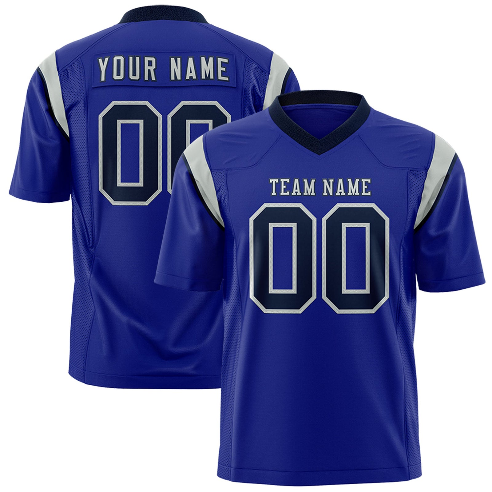 Custom Flag Football Jersey | Royal Black Color Block For Youth & Men | Add Name, Number & Logo | KXKSHOP