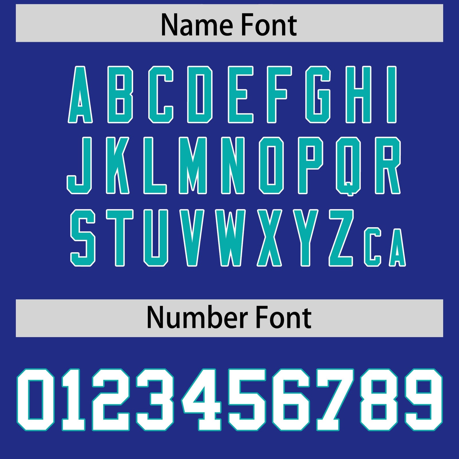 Custom Flag Football Jersey | Royal Aqua Color Block For Youth & Men | Add Name, Number & Logo | KXKSHOP