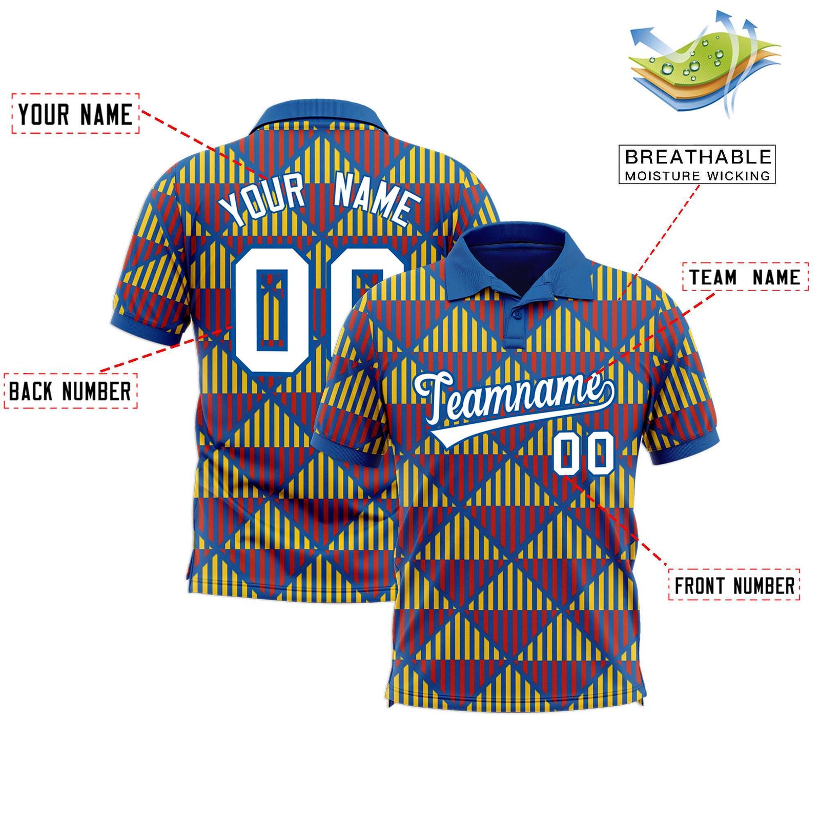 Custom Royal Lingge Sunshine Polo Shirts