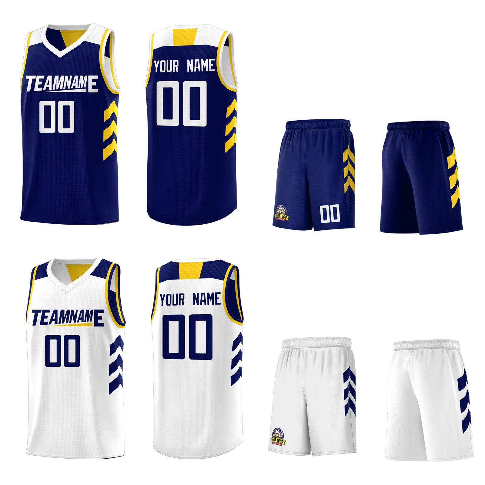 Custom Navy White Reversible Double Side Tops Basketball Jersey