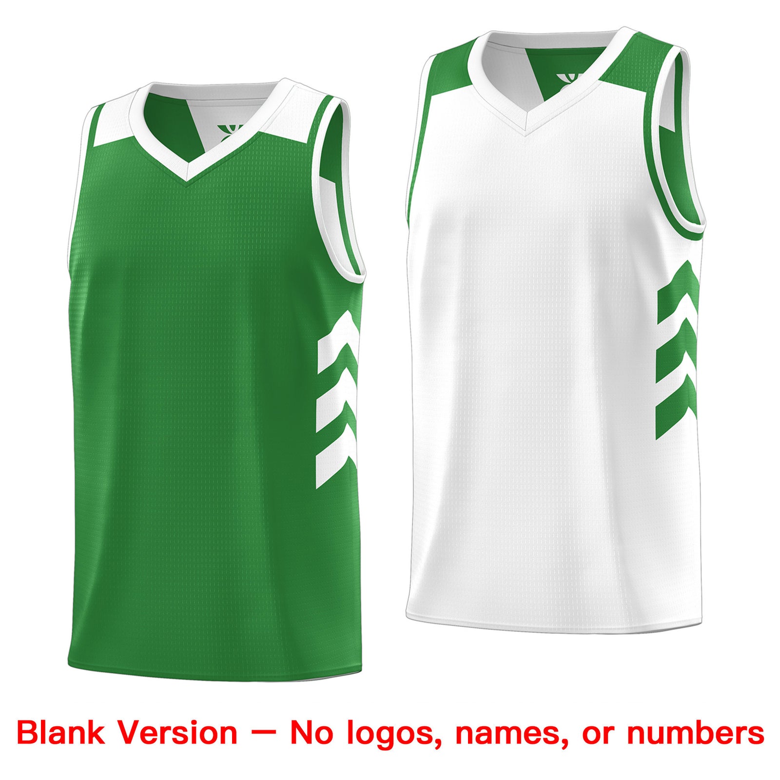 Custom Green White Reversible Double Side Tops Basketball Jersey