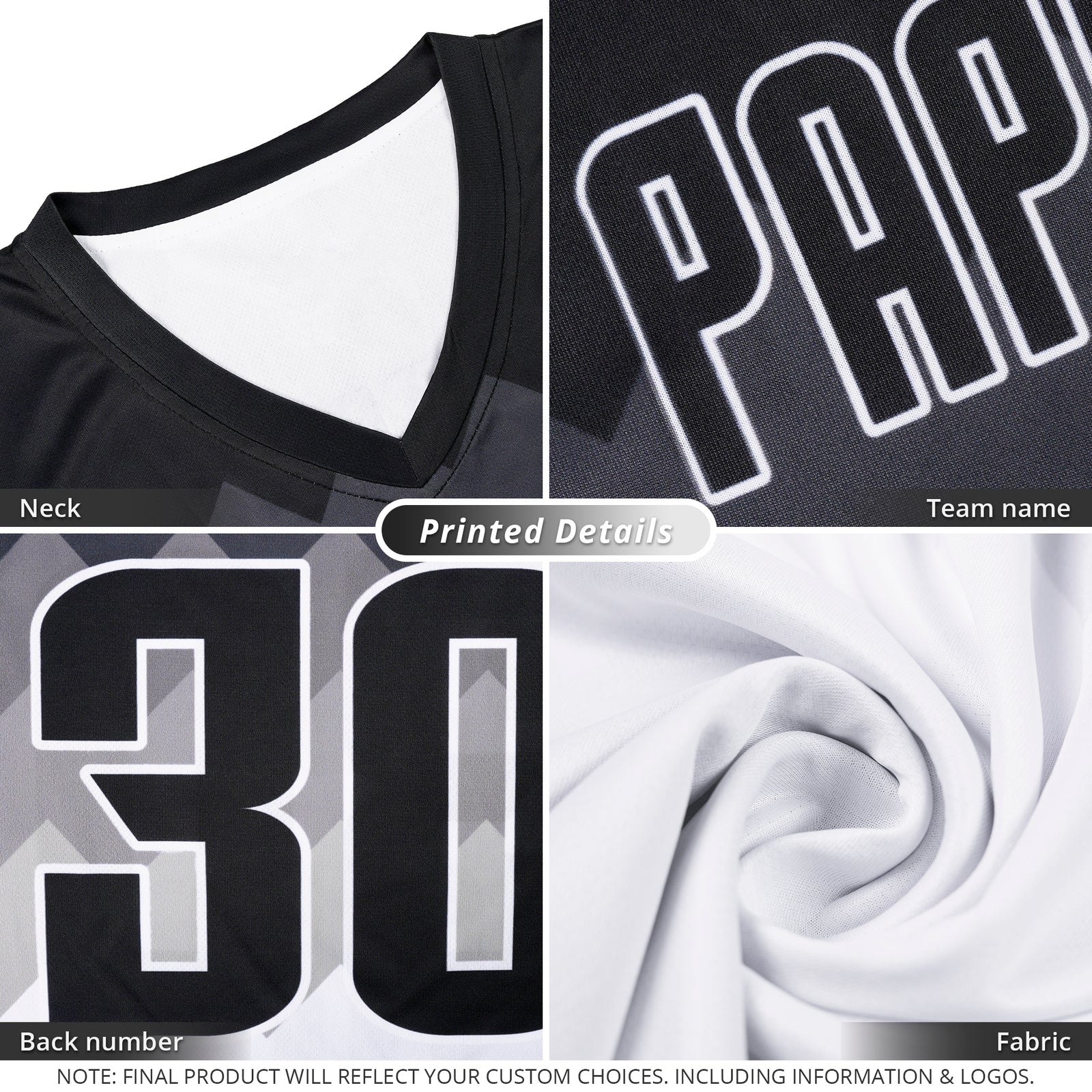 Custom Black White-Gray Double Side Sets Sportswear Basketball Jersey