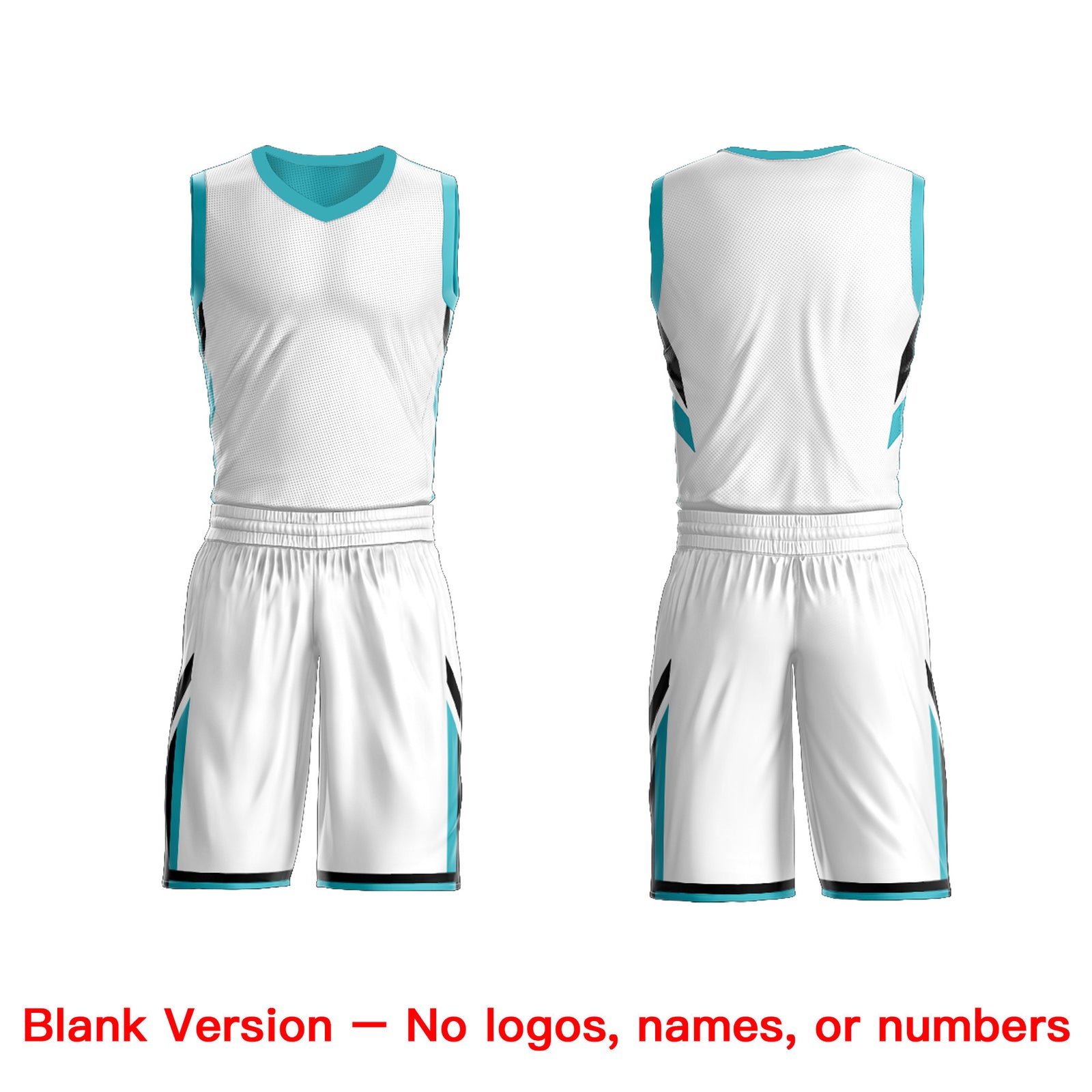 Custom Aqua White Double Side Tops Athletic Basketball Jersey