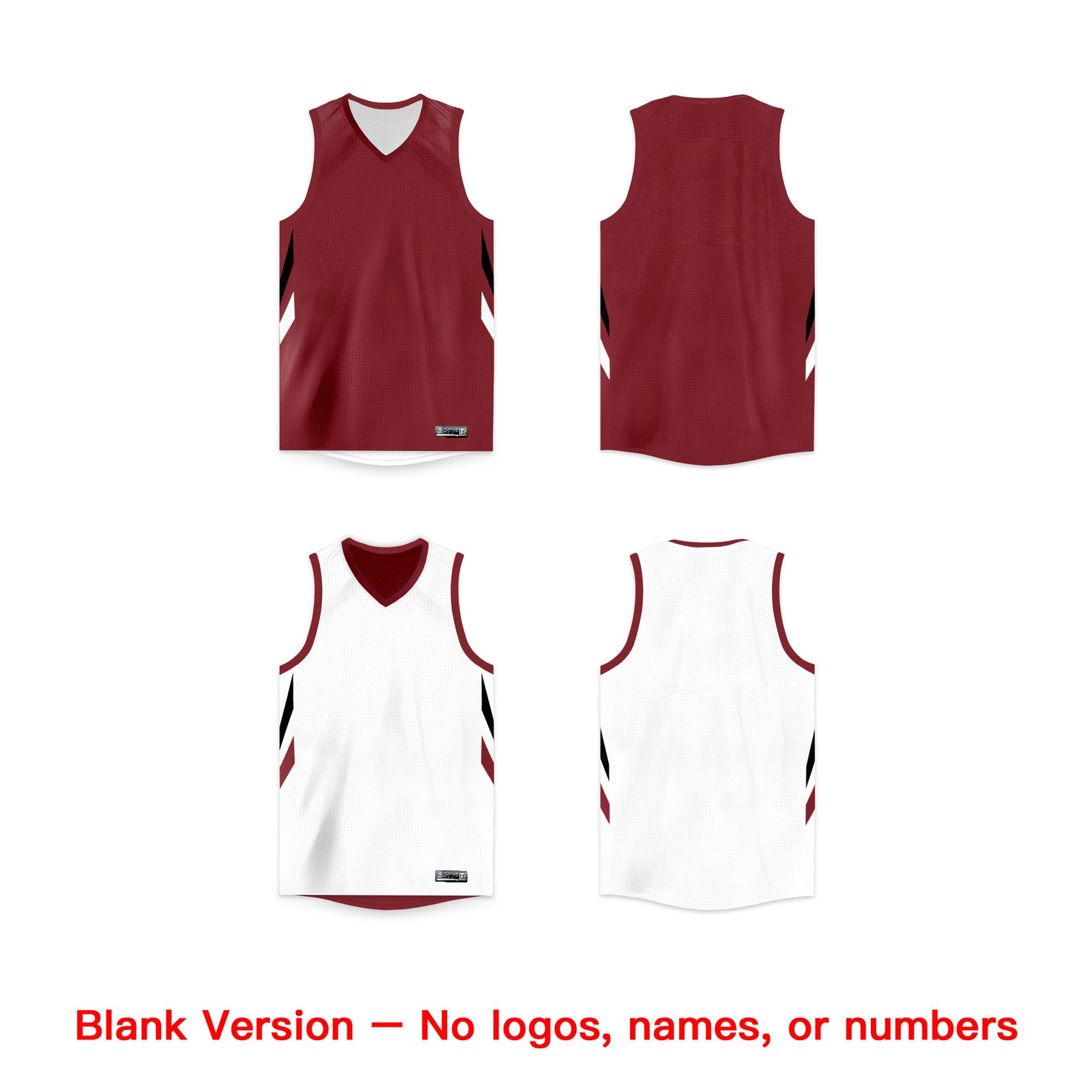 Custom Crimson White Double Side Tops Athletic Basketball Jersey
