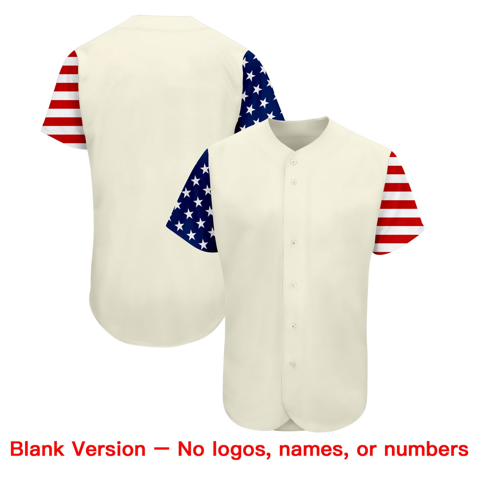 Custom Cream Navy-Red American Flag Authentic Baseball Jersey
