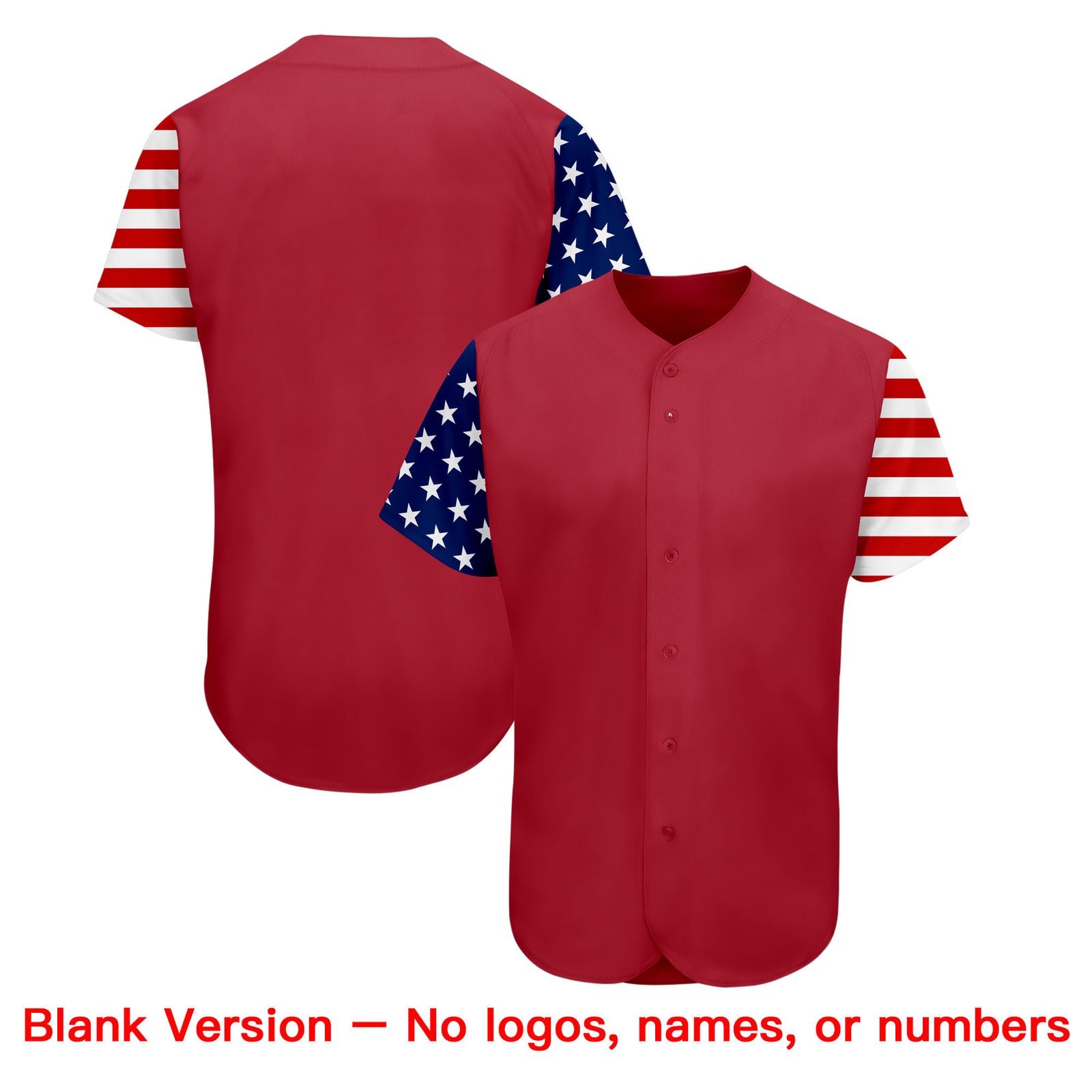Custom Red White-Navy American Flag Authentic Baseball Jersey