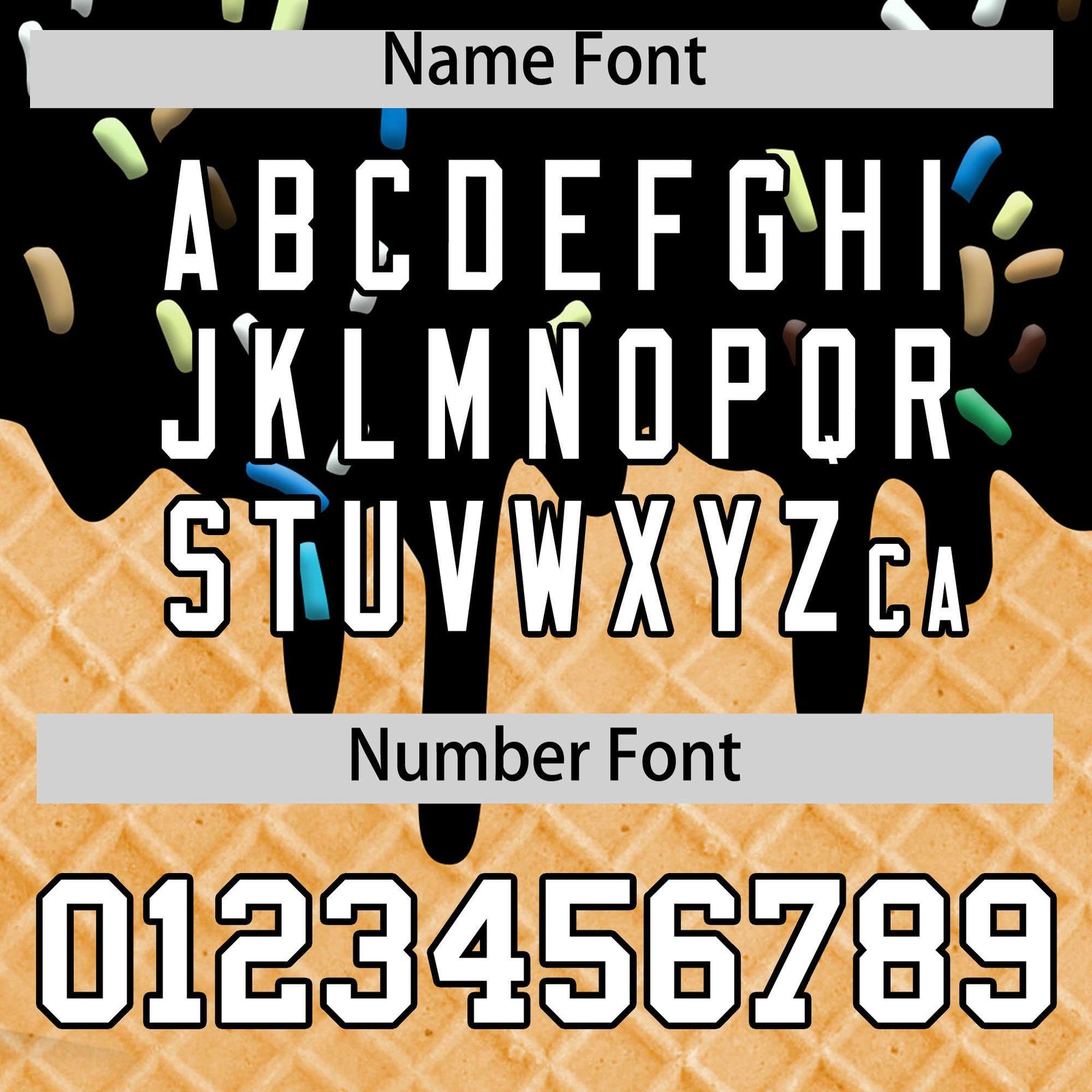 Custom Black Ice Cream Cone Graffiti Pattern Fashion Authentic T-Shirt