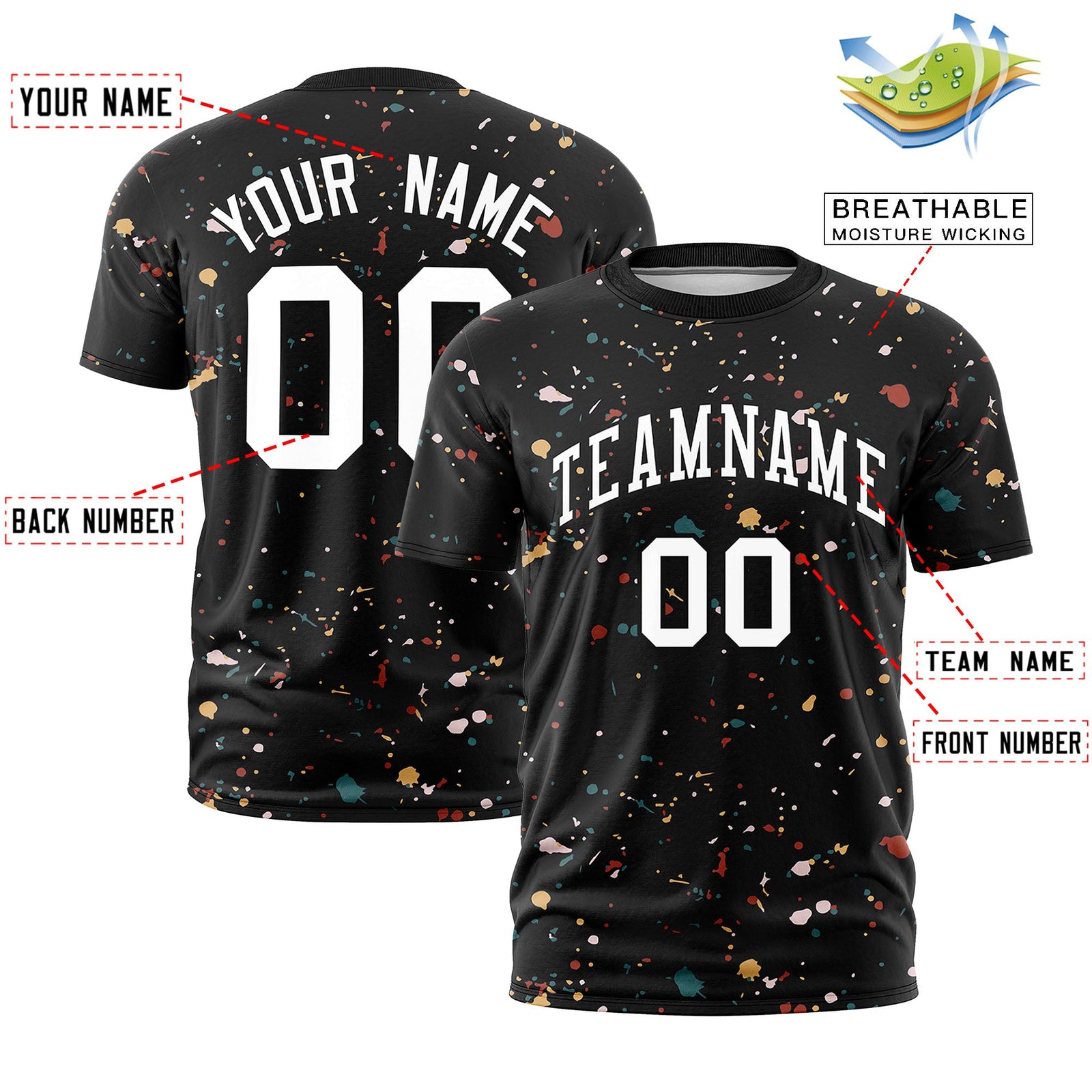 Custom White Black White Spray Painting Graffiti Pattern Personalization T-shirt| KXKSHOP