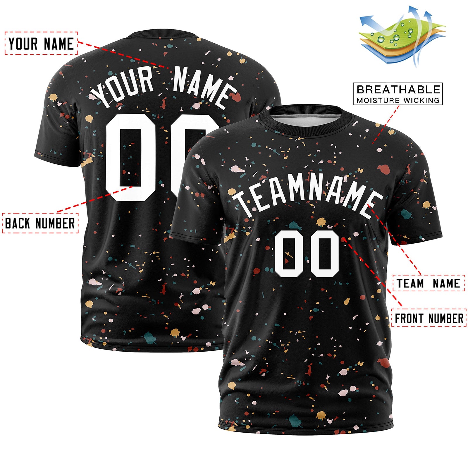 Custom White Black White Spray Painting Graffiti Pattern Personalization T-shirt| KXKSHOP