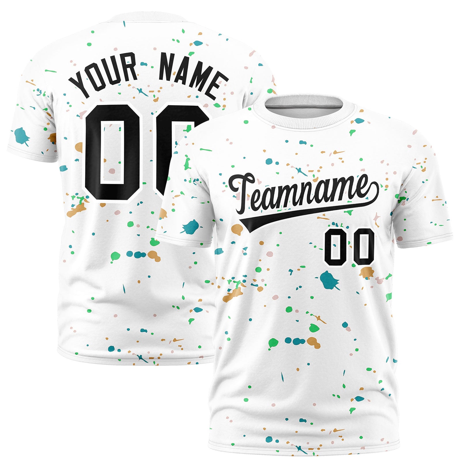 Custom White Black Spray Painting Graffiti Pattern Personalization T-shirt| KXKSHOP