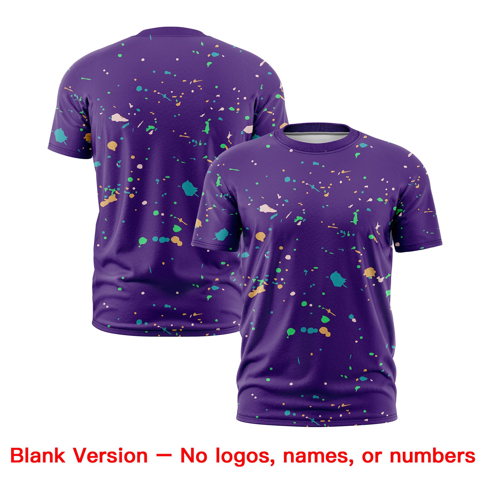 Custom Purple Gold White Spray Painting Graffiti Pattern Personalization T-shirt| KXKSHOP