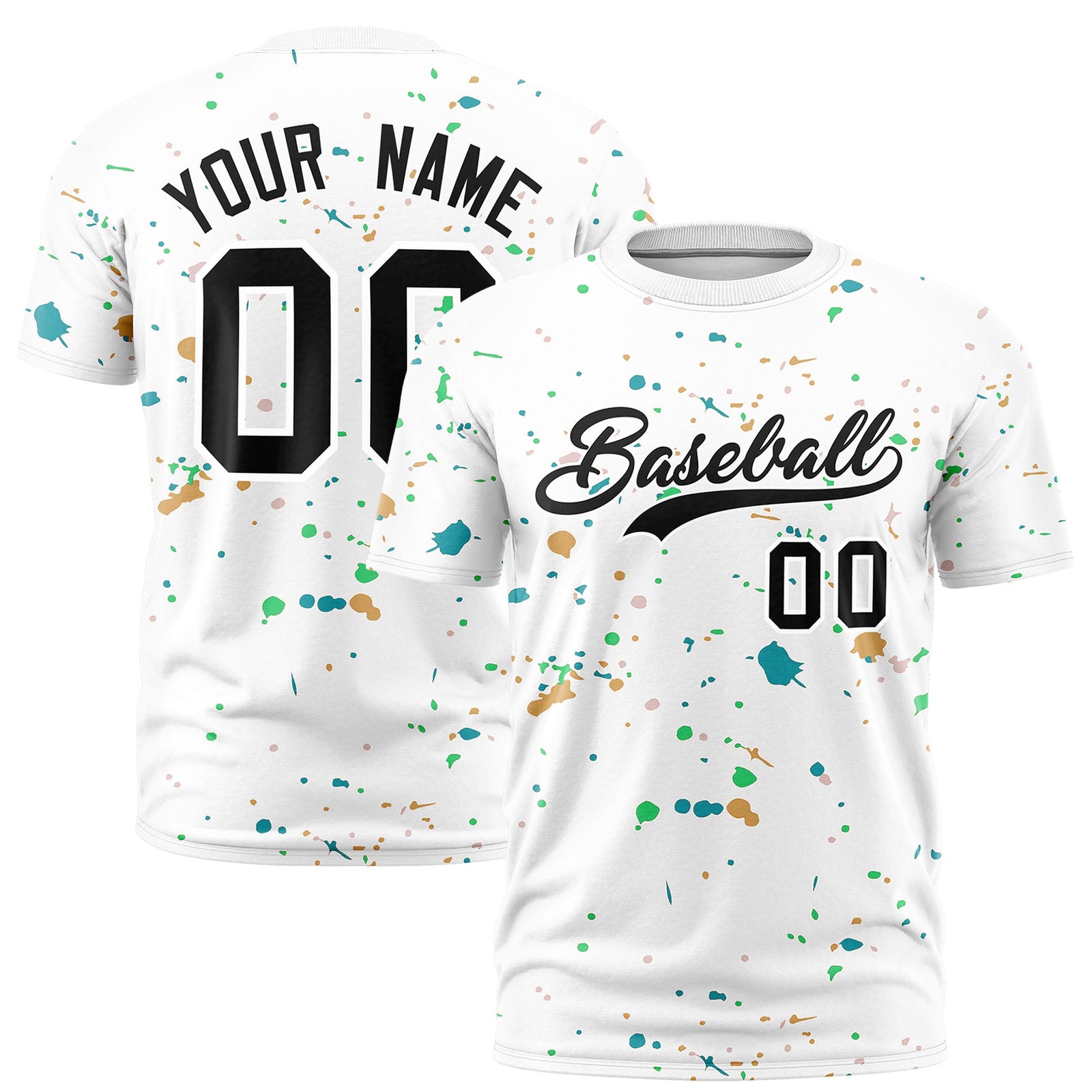 Custom White Black Spray Painting Graffiti Pattern Personalization T-shirt| KXKSHOP