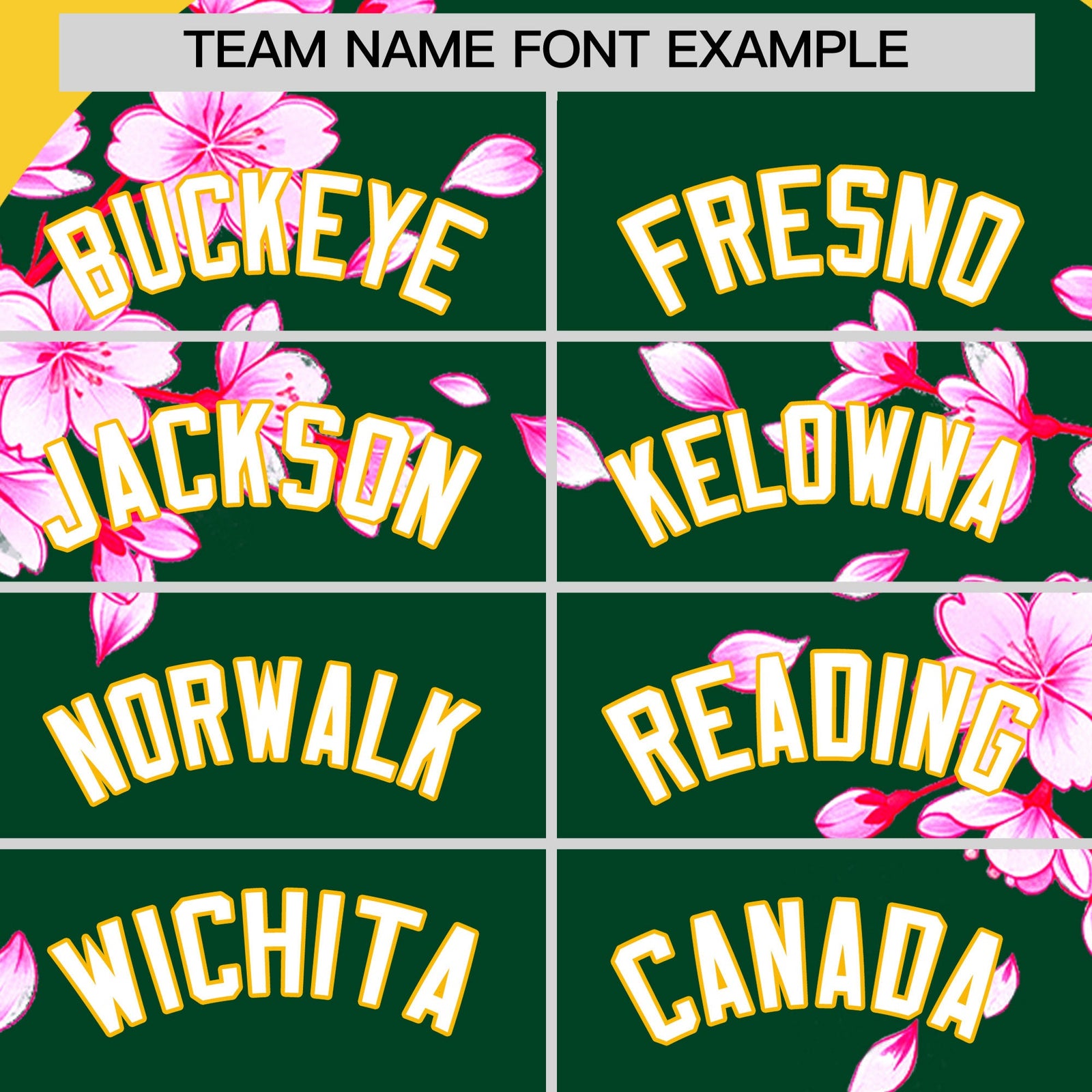 Custom Dark Green Gold White Cherry Blossoms Personalization Stretch Fabric T-shirt| KXKSHOP