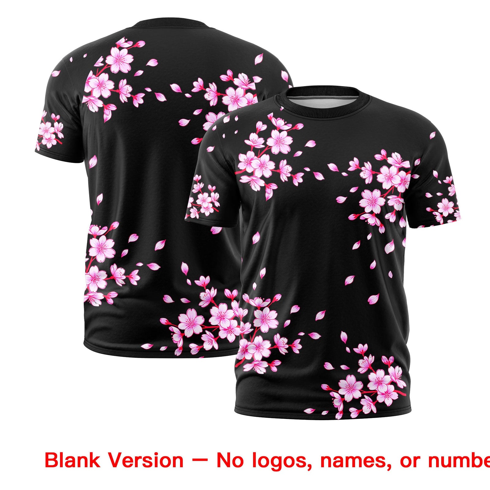 Custom Black Pink White Cherry Blossoms Personalization Moisture-Wicking T-shirt| KXKSHOP