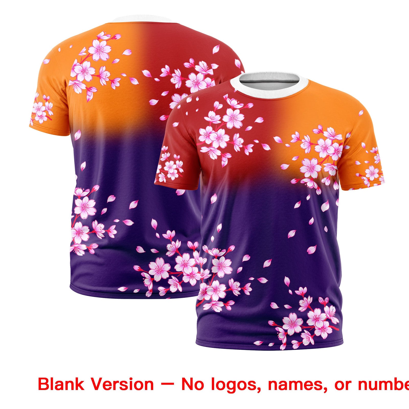 Custom Red Orange Purple Cherry Blossoms Personalization Moisture-Wicking T-shirt| KXKSHOP
