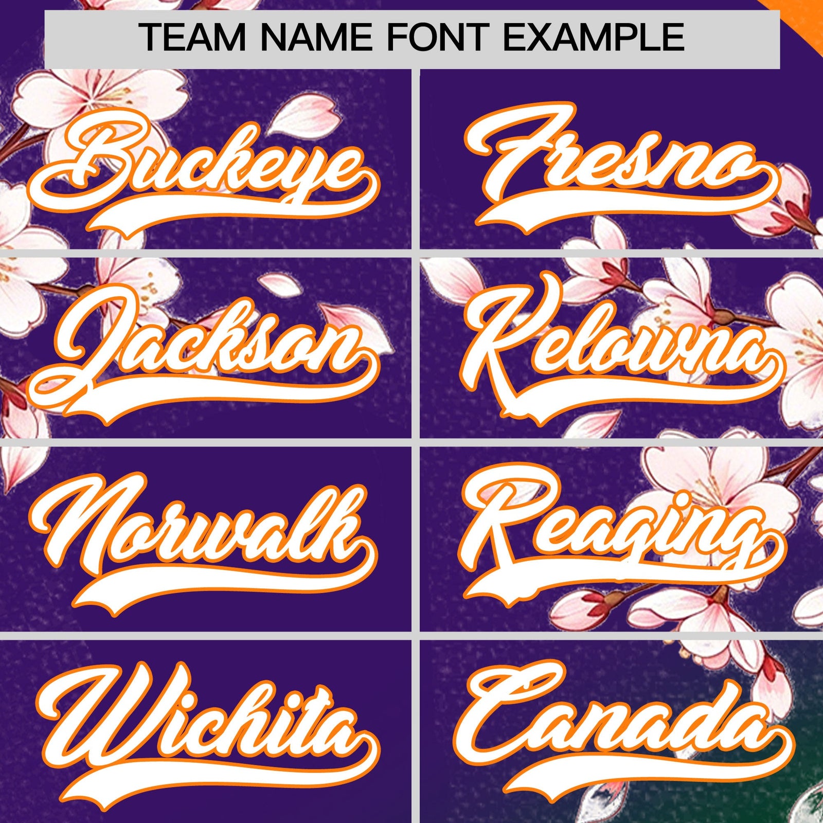 Custom Purple Dark Green Orange Cherry Blossoms Personalization Moisture-Wicking T-shirt| KXKSHOP