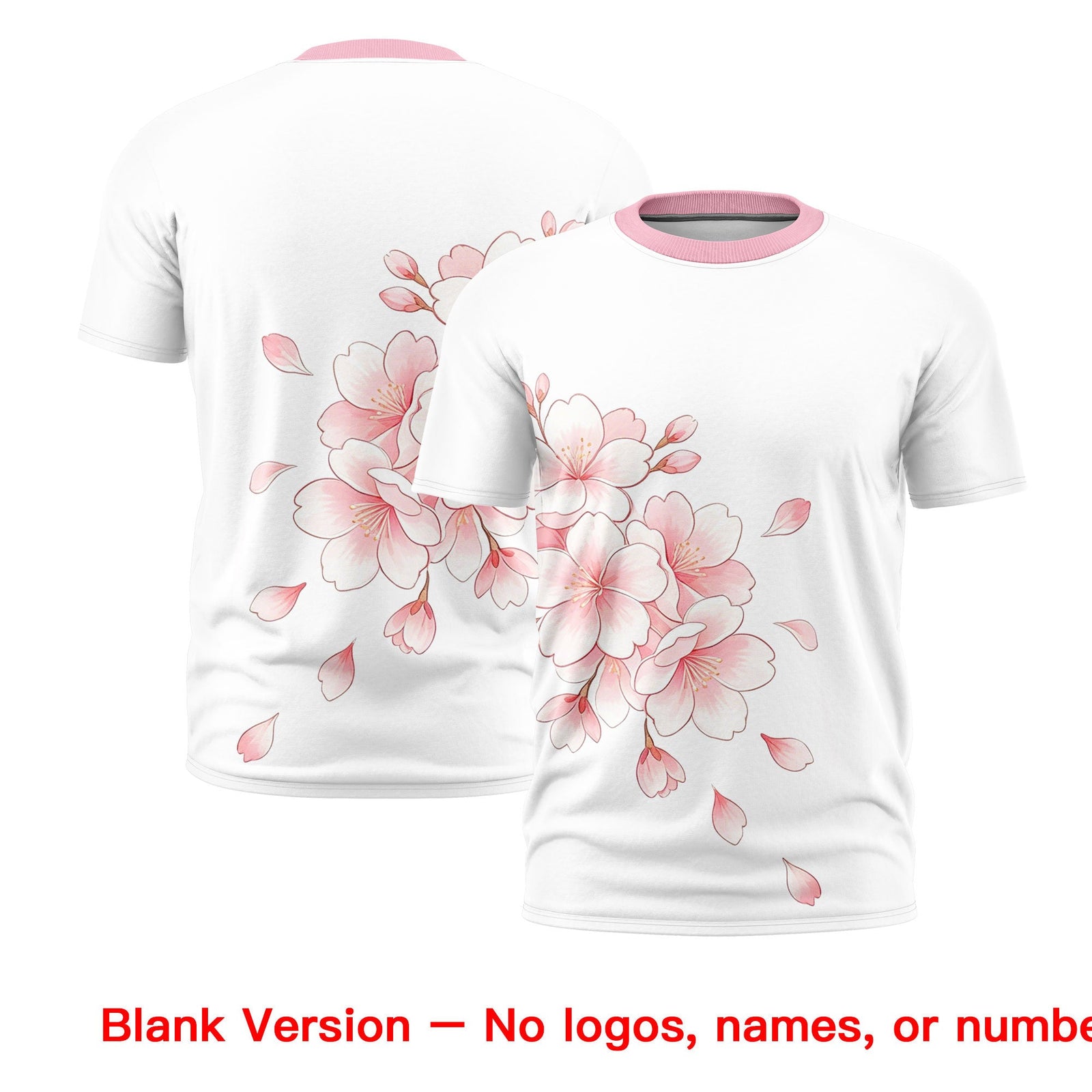 Custom White Light Pink Pink Cherry Blossoms Personalization Moisture-Wicking T-shirt| KXKSHOP