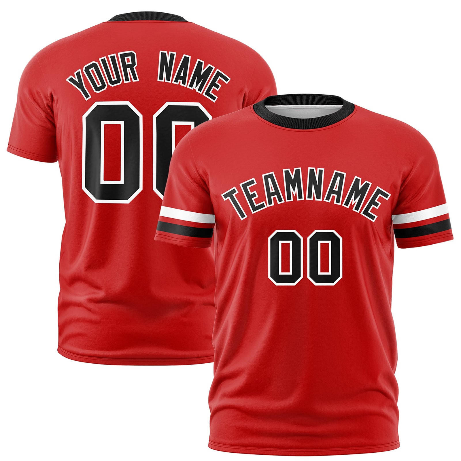 Custom Red Black Classic Style Stripe Fashion T-shirt| KXKSHOP