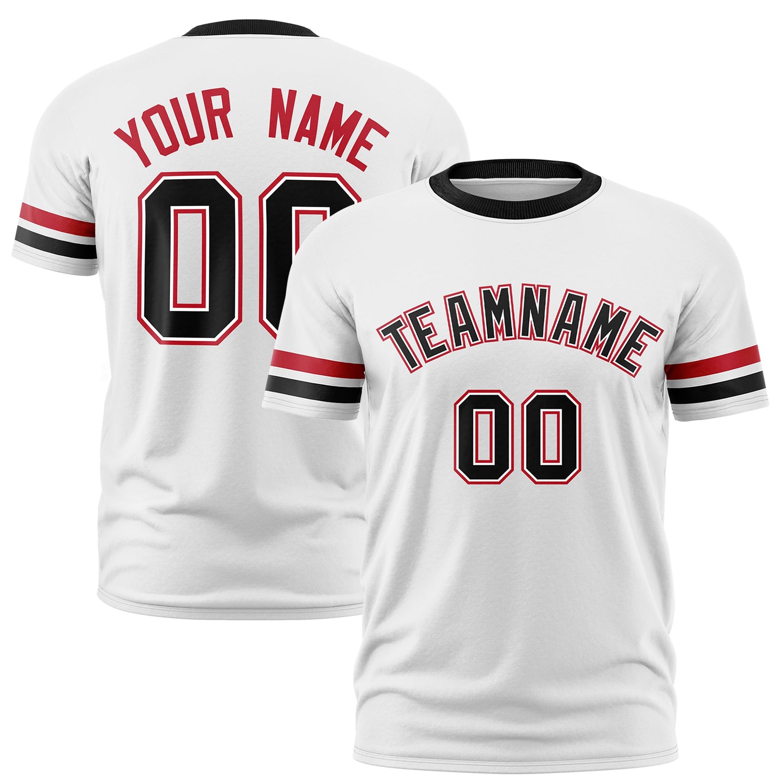 Custom White Black Classic Style Stripe Fashion T-shirt| KXKSHOP