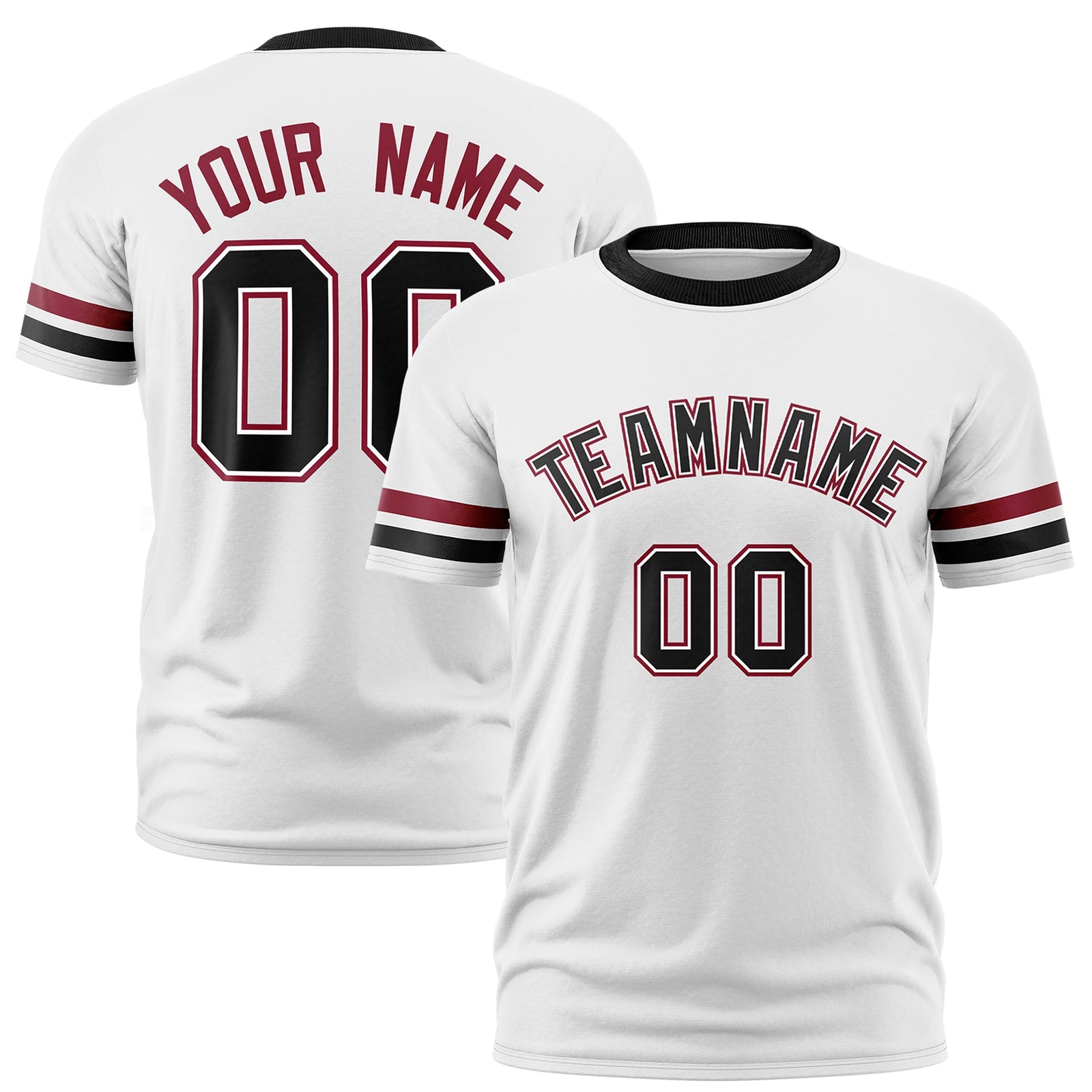 Custom White Black Classic Style Stripe Fashion T-shirt| KXKSHOP
