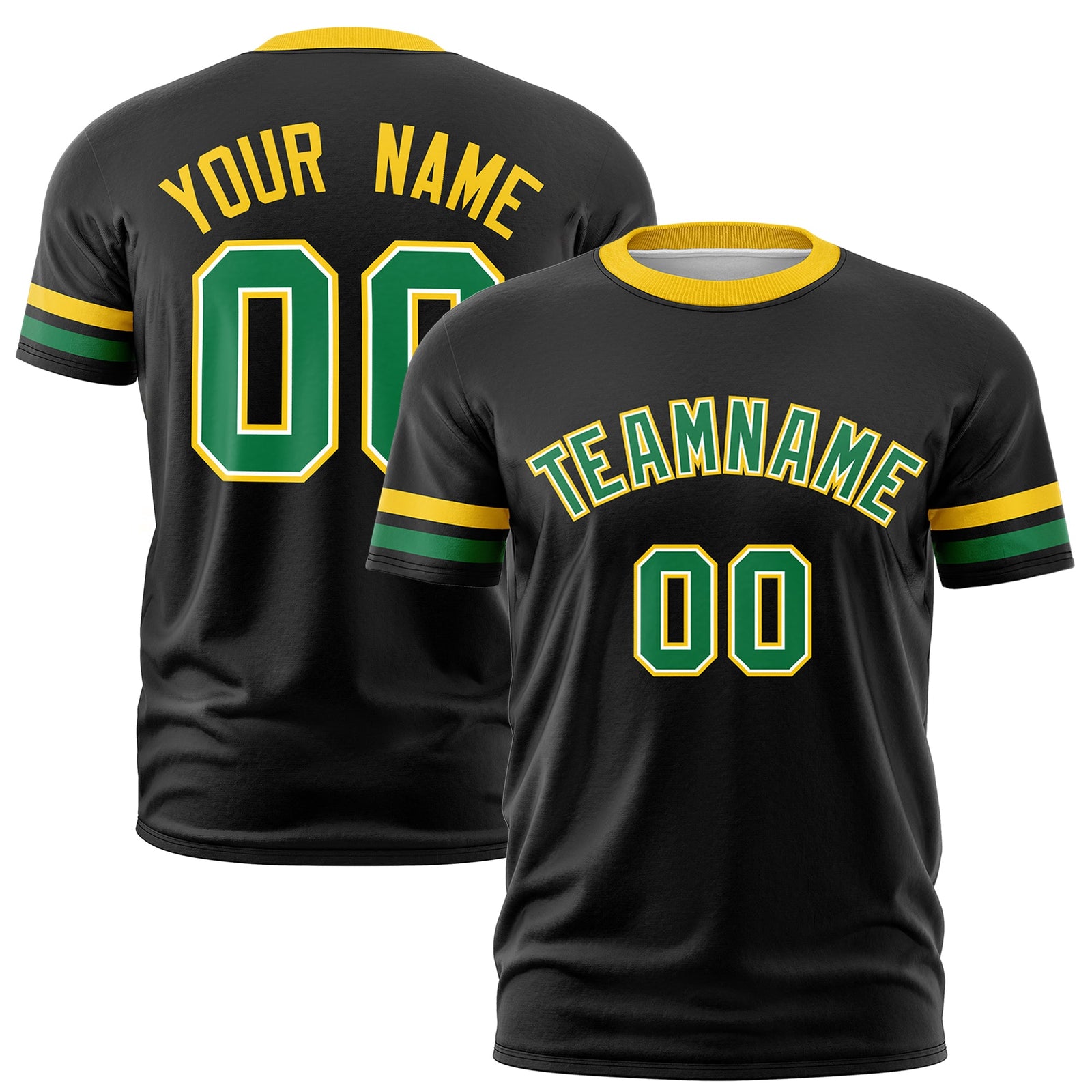 Custom Black Kelly Green Classic Style Stripe Fashion T-shirt| KXKSHOP