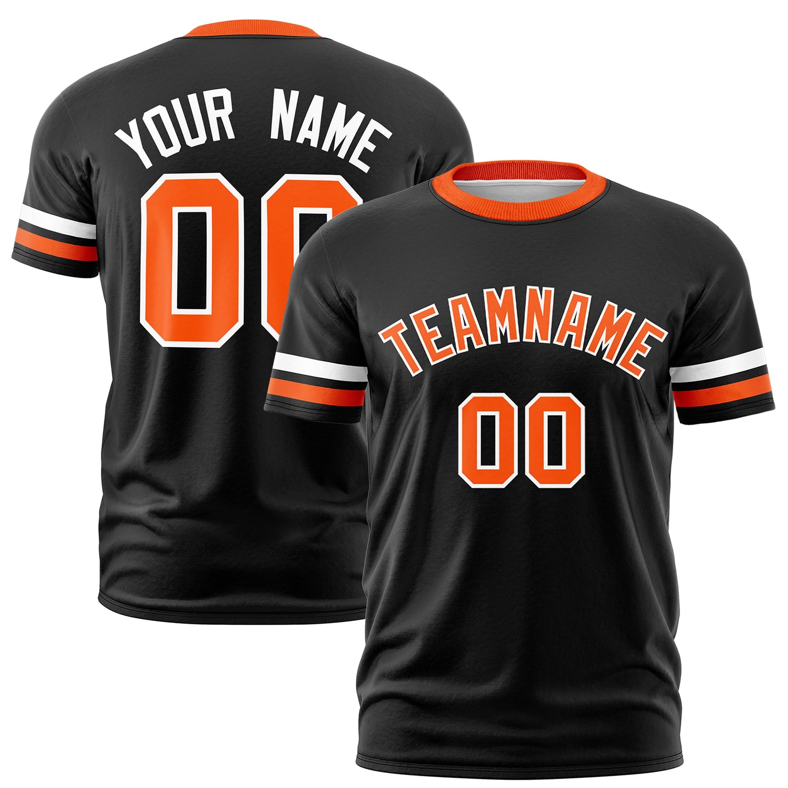 Custom Black Orange Classic Style Stripe Fashion T-shirt| KXKSHOP